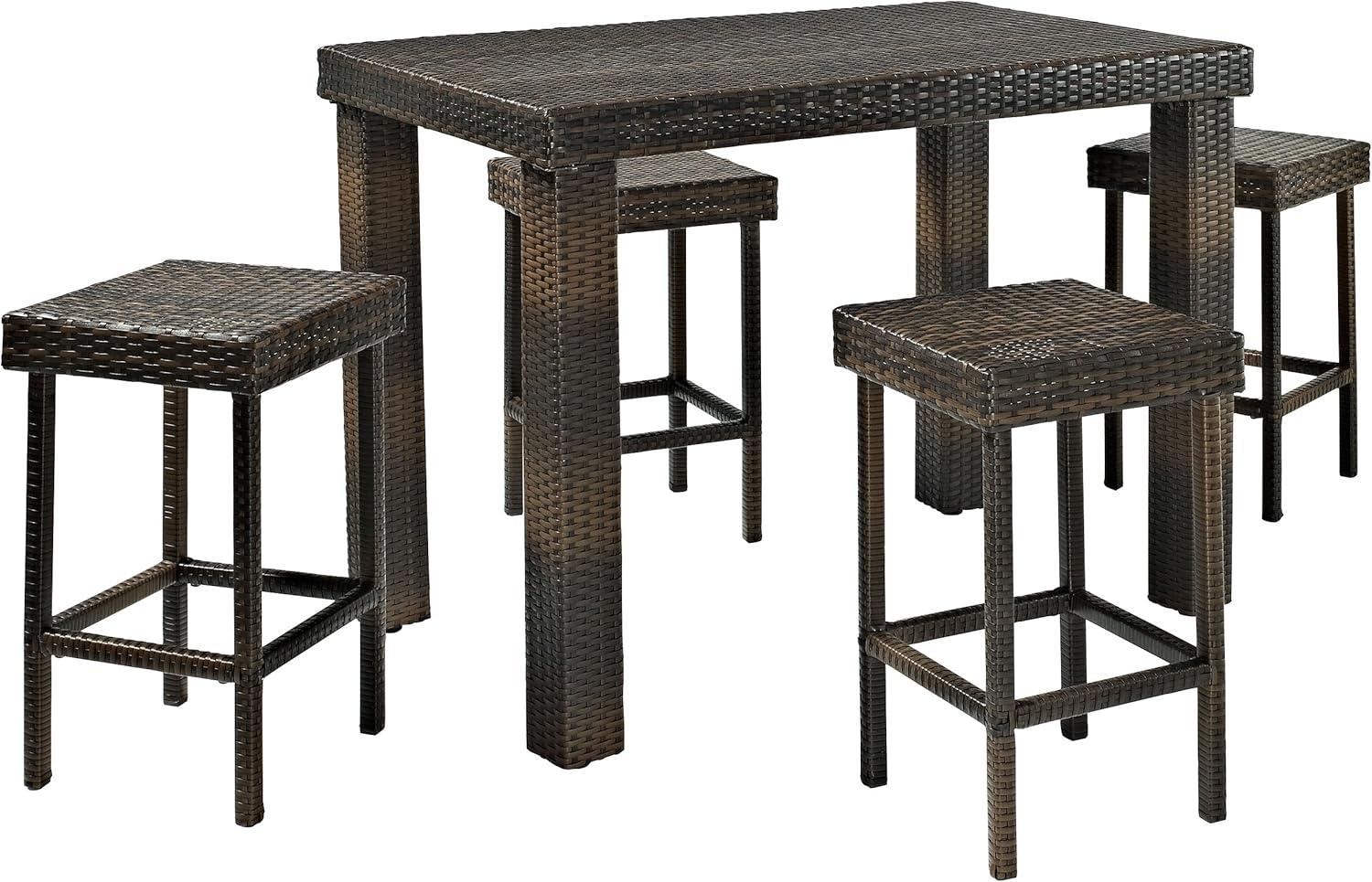 Palm Harbor Brown Wicker 5-Piece Outdoor Dining Set