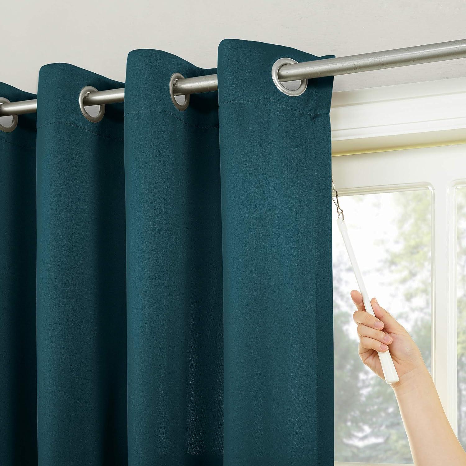 Sun Zero Bartlett Grommet Room Darkening Extra Wide Patio Curtain Panel, 100"x84",Teal
