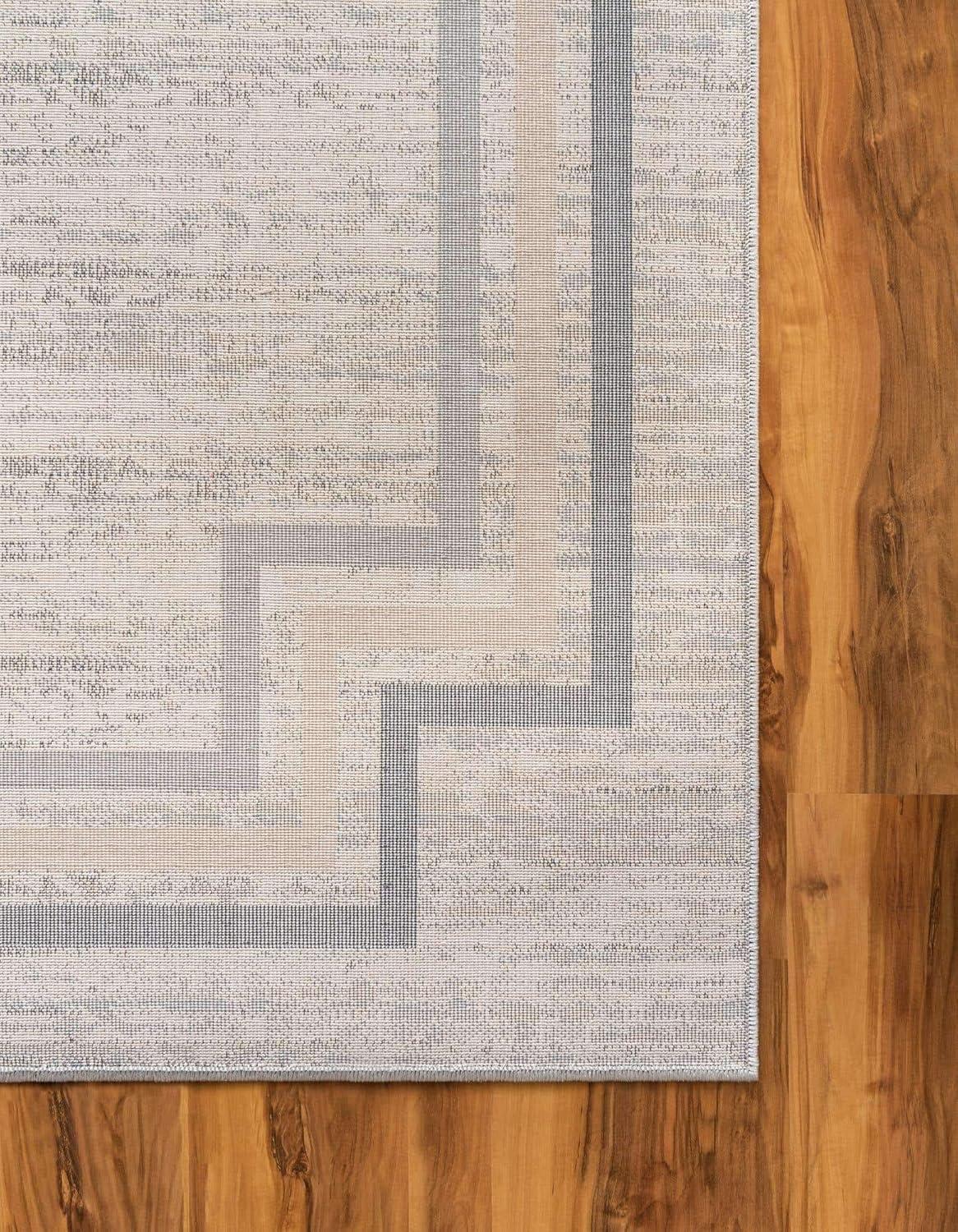 Unique Loom Oasis Collection Area Rug - Fountain (6'  x 9' Rectangle Gray/Ivory)