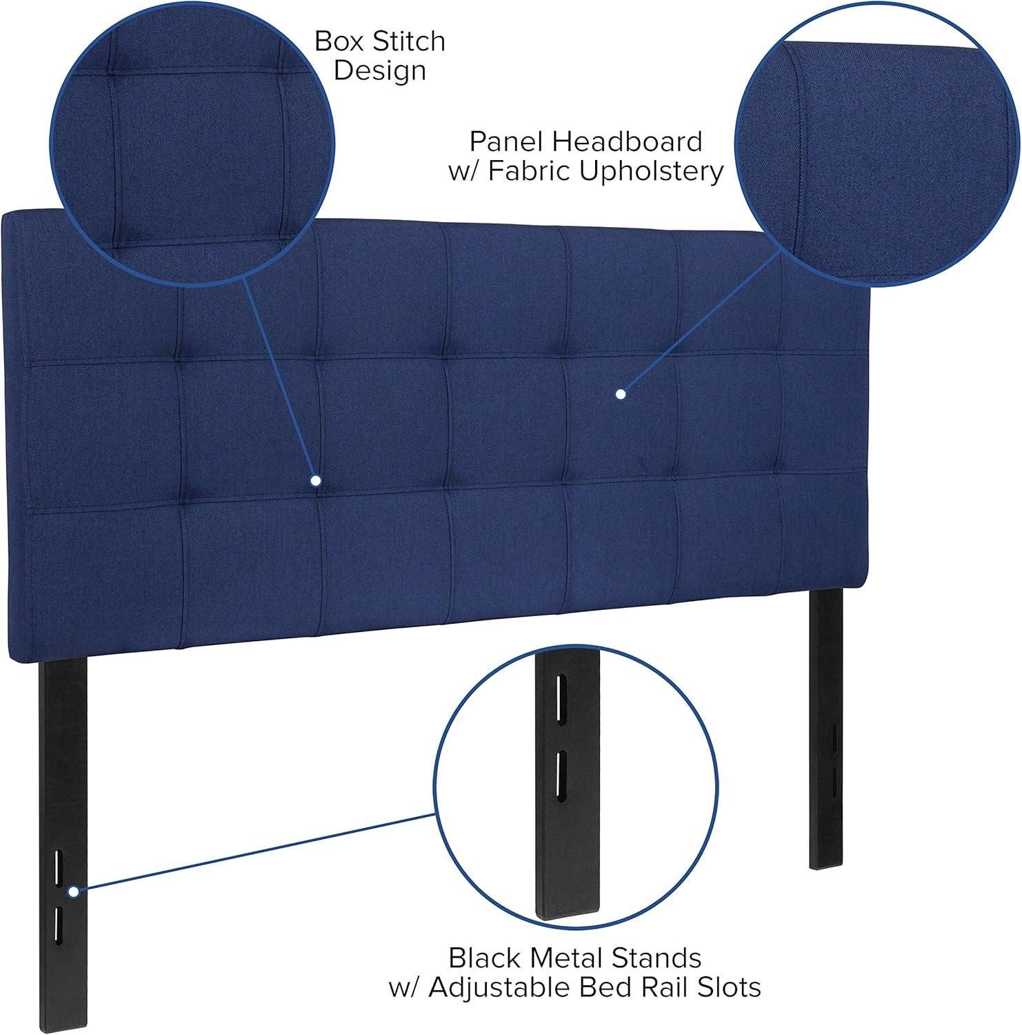 Flash Furniture Bedford Tufted Upholstered Full Size Headboard in Navy Fabric