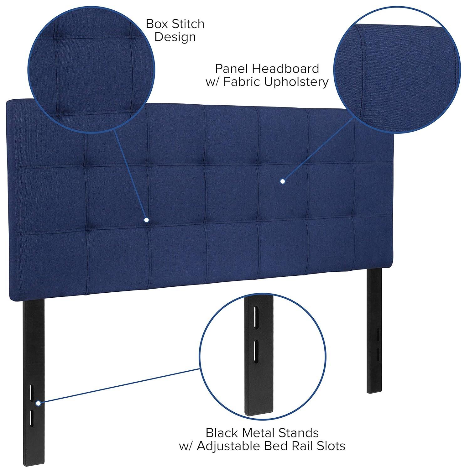 Flash Furniture Bedford Tufted Upholstered Full Size Headboard in Navy Fabric