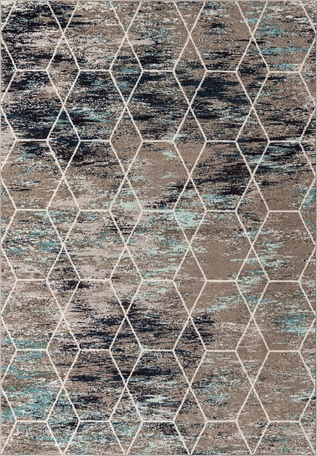 Unique Loom 8' 0 x 11' 0 Trellis Frieze Geometric Light Pink Area Rug