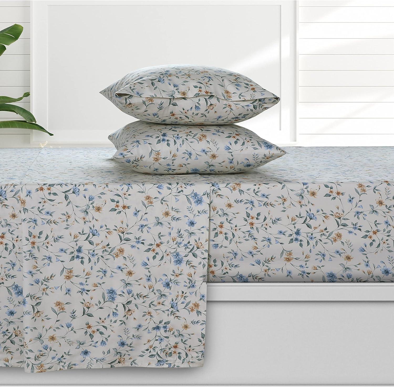 Azores Home Sateen Floral Sheet Set
