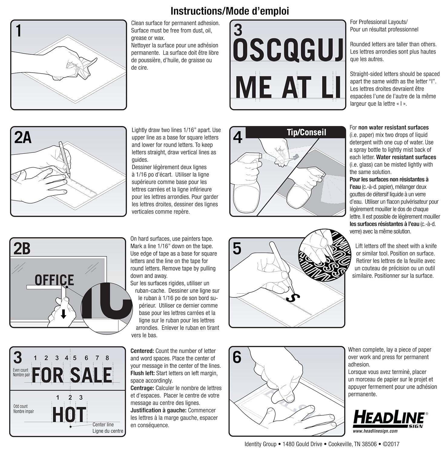 Headline/Geotype Vinyl Lettering, Helvetica, 2", Black Captial Letters