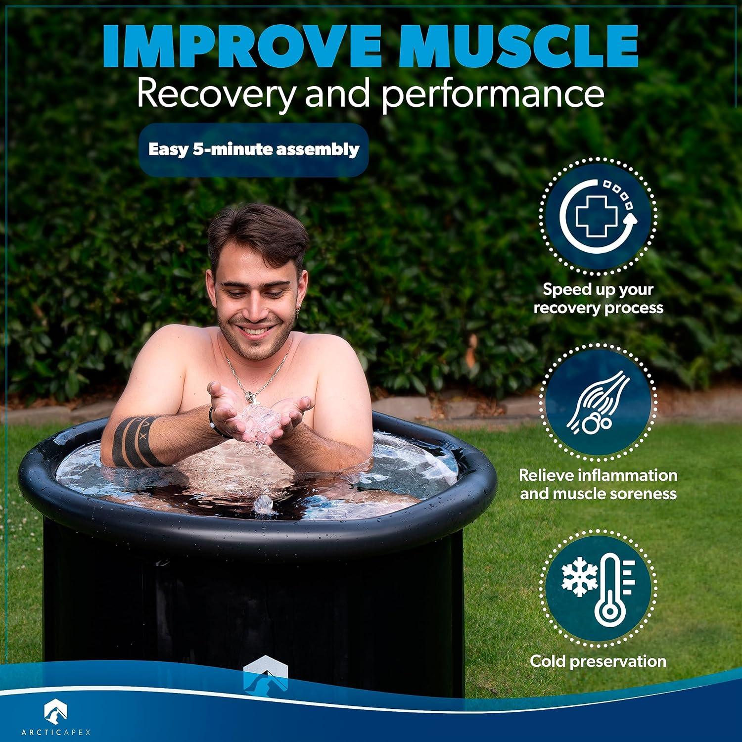 ArcticApex Black Portable Ice Bath Tub for Athletes