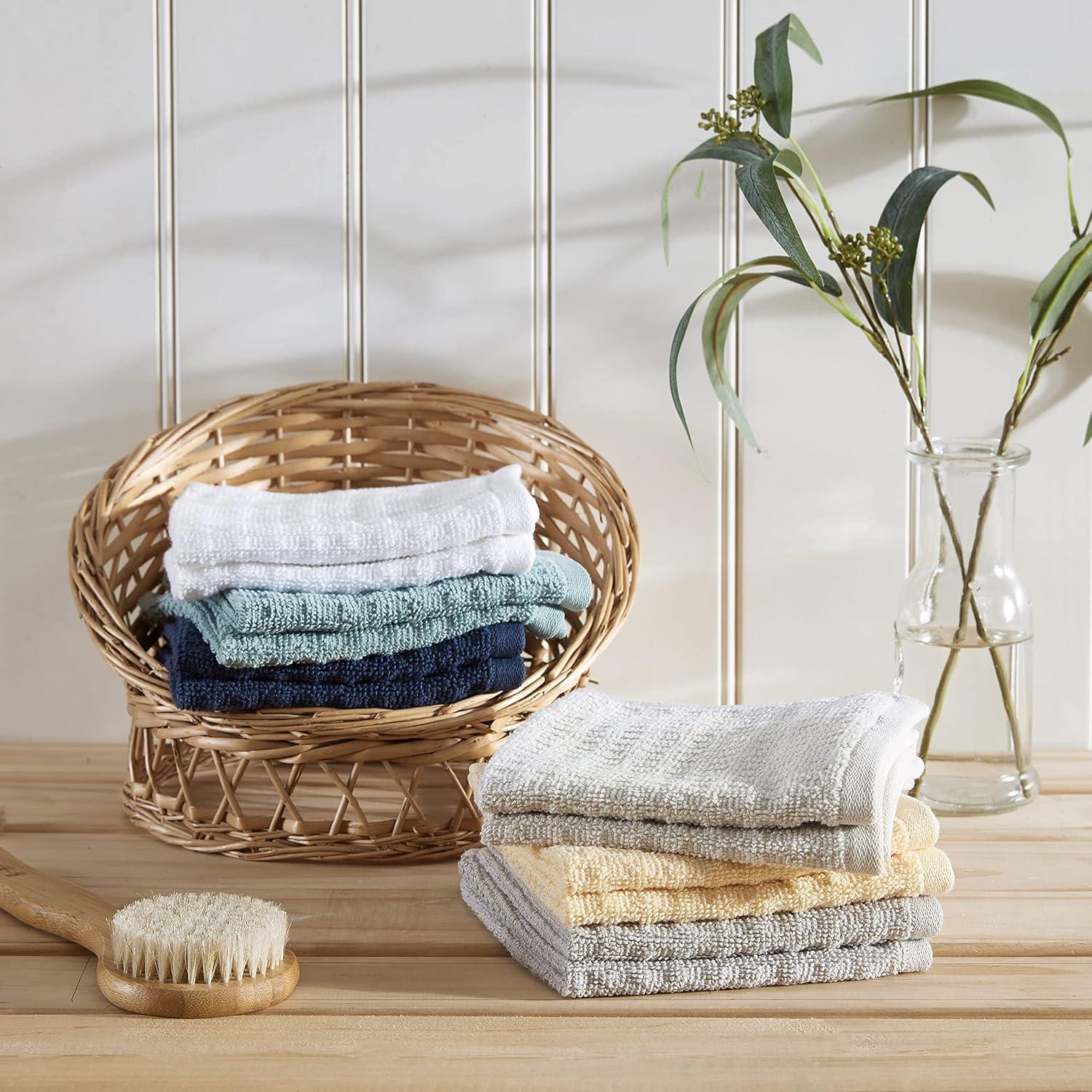 Northern Pacific White Cotton 12-Piece Washcloth Set