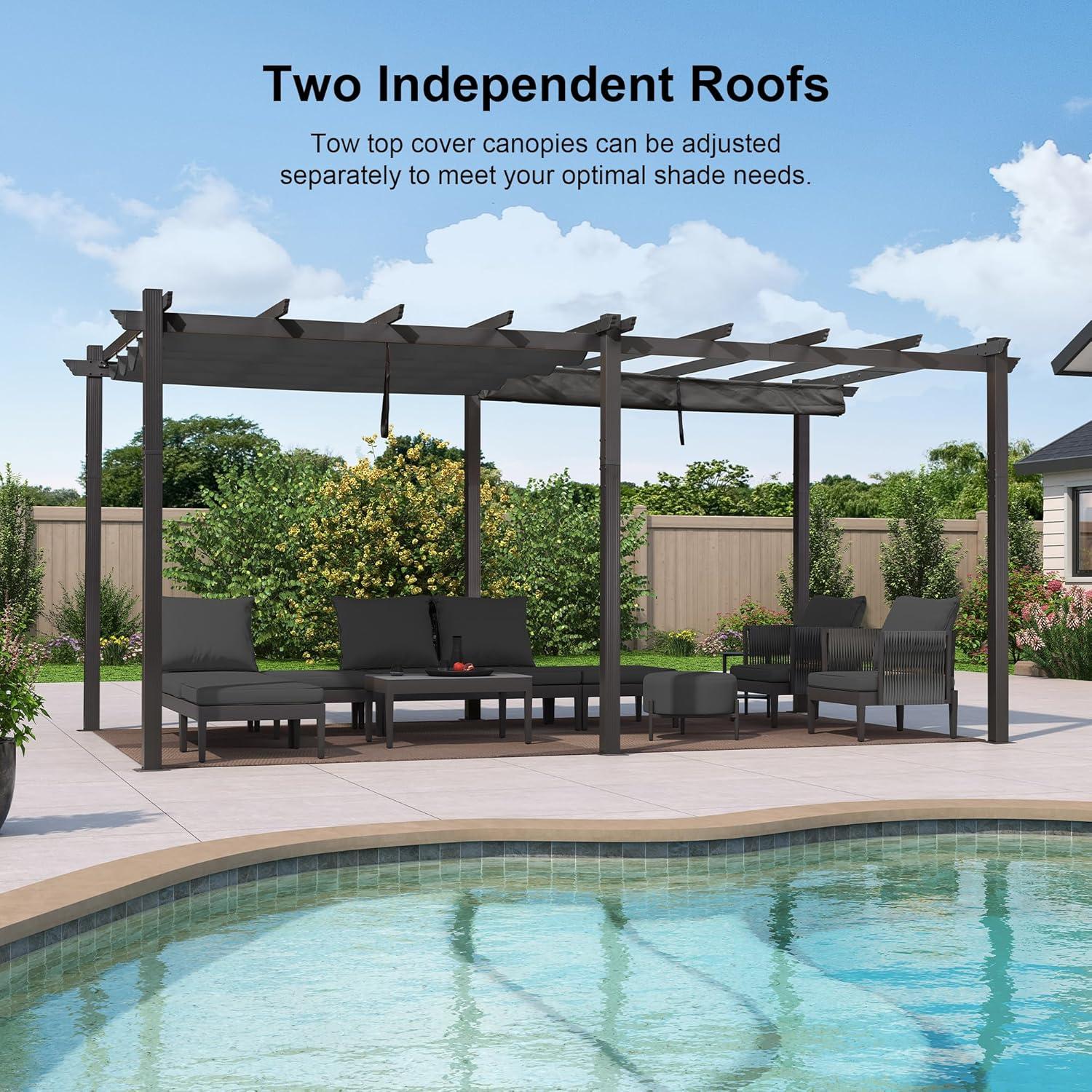 Purple Leaf Aluminum Pergola with Canopy