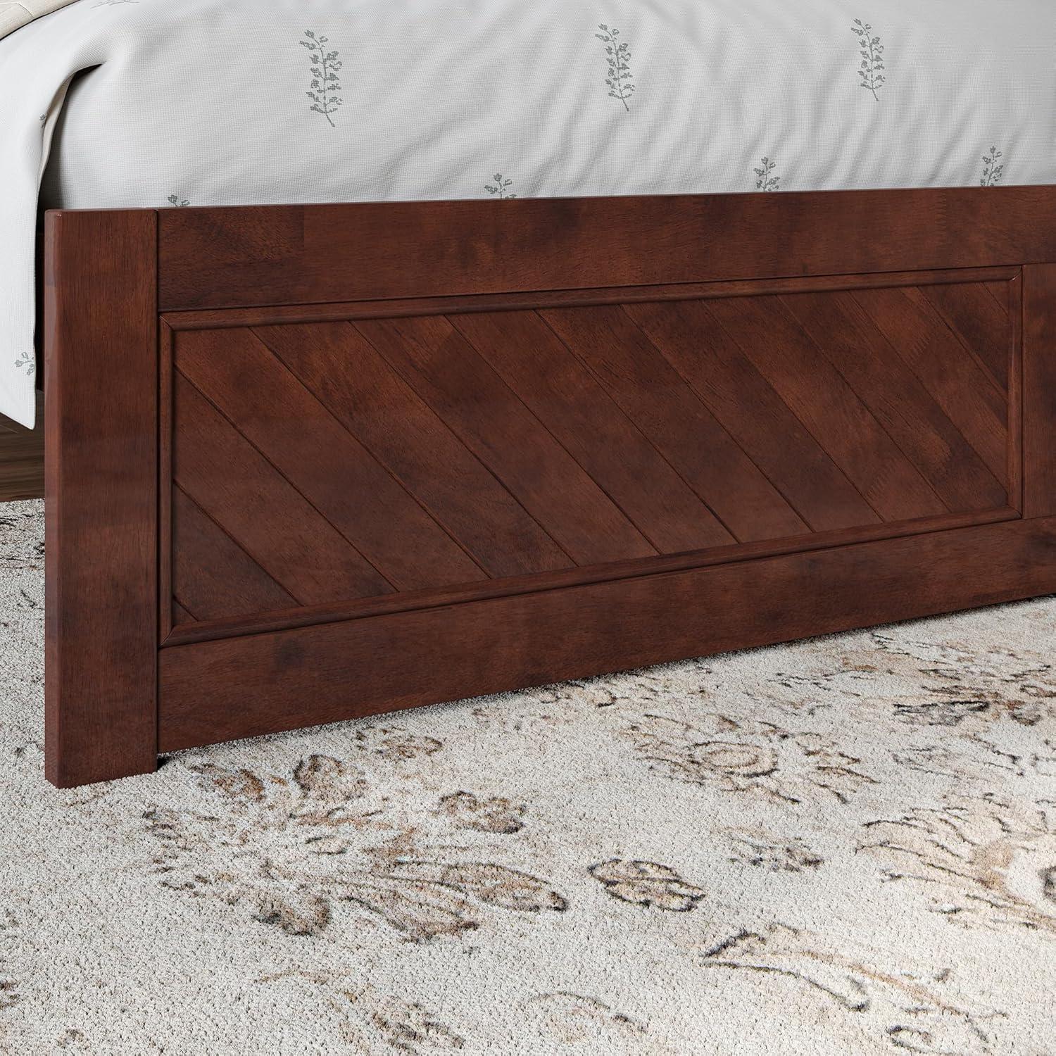 AFI Canyon Walnut Solid Wood Platform Bed with Matching Footboard, King