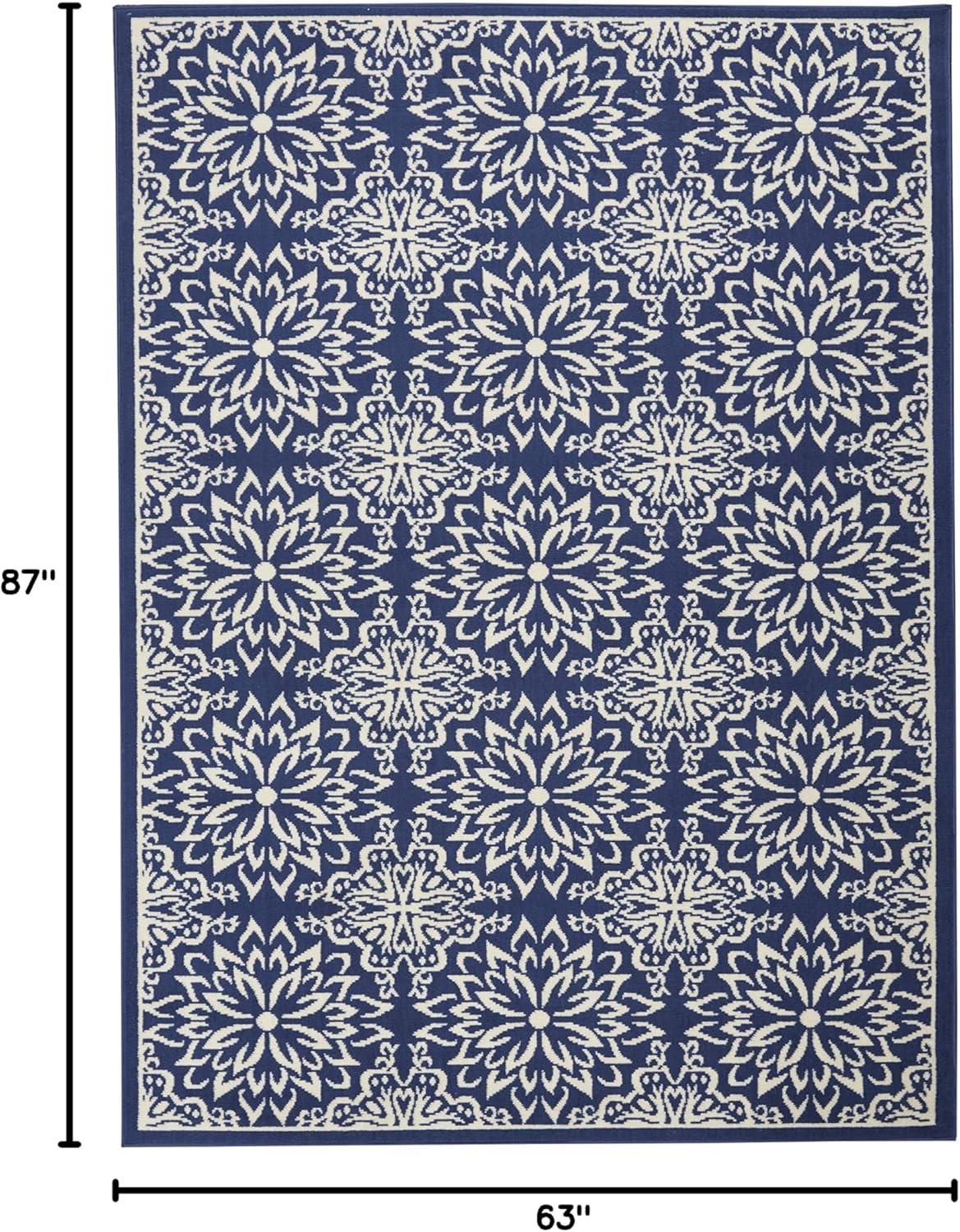 Nourison Jubilant 5'3" x 7'3" Navy Ivory Farmhouse Indoor Rug