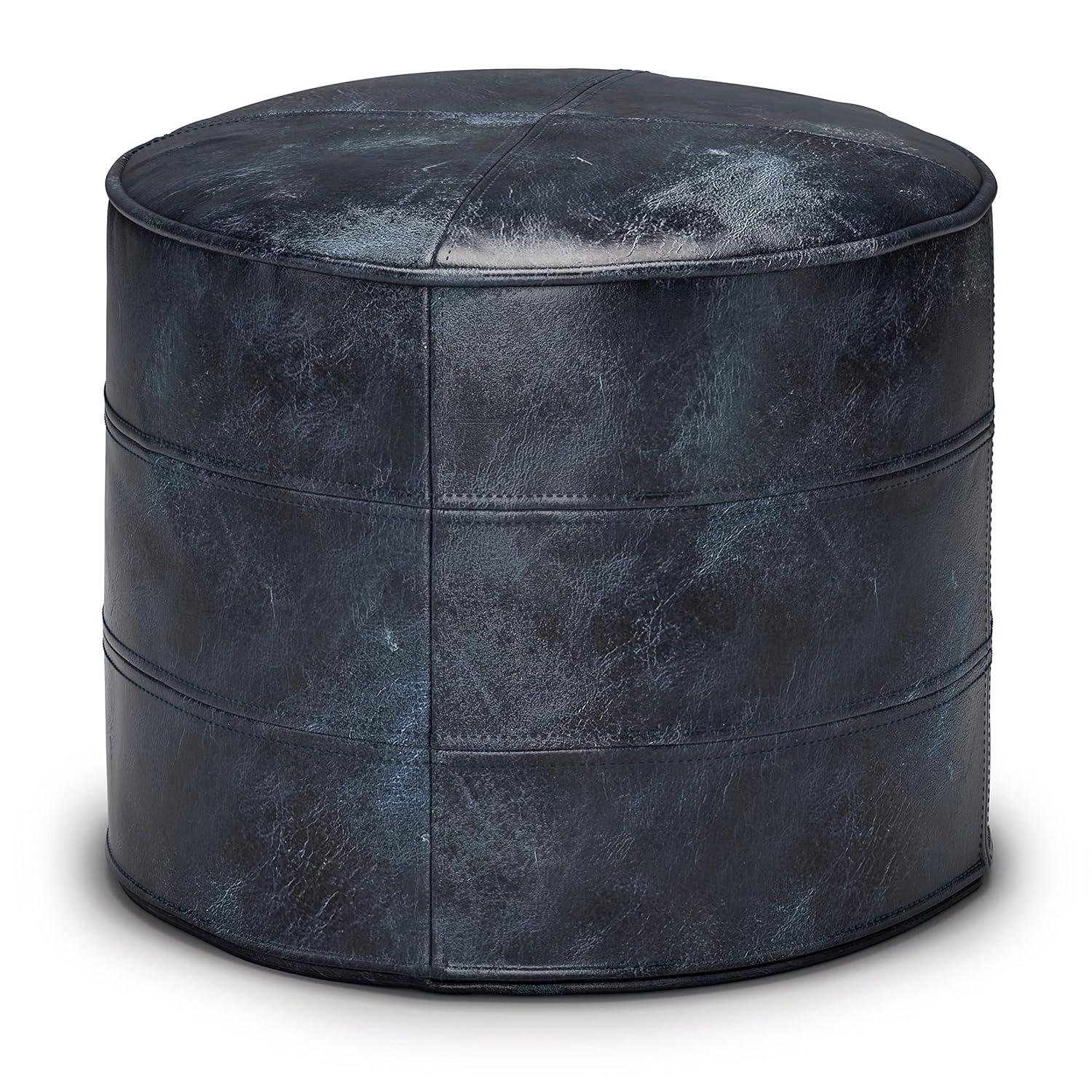 Simpli Home Connor 18"W Round Pouf