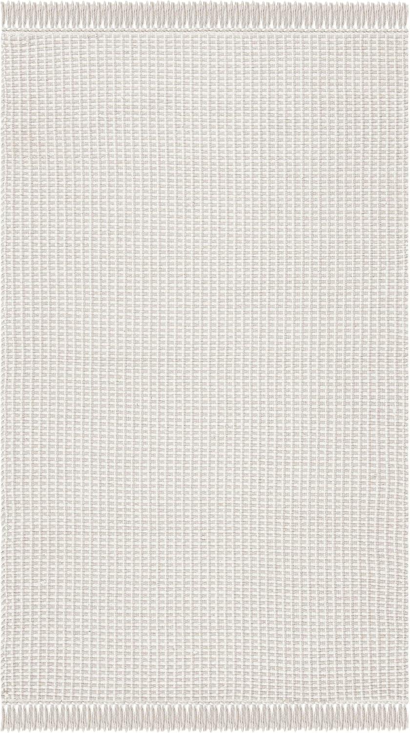 SAFAVIEH Montauk Patton Geometric Cotton Area Rug, Ivory/Black, 9' x 12'