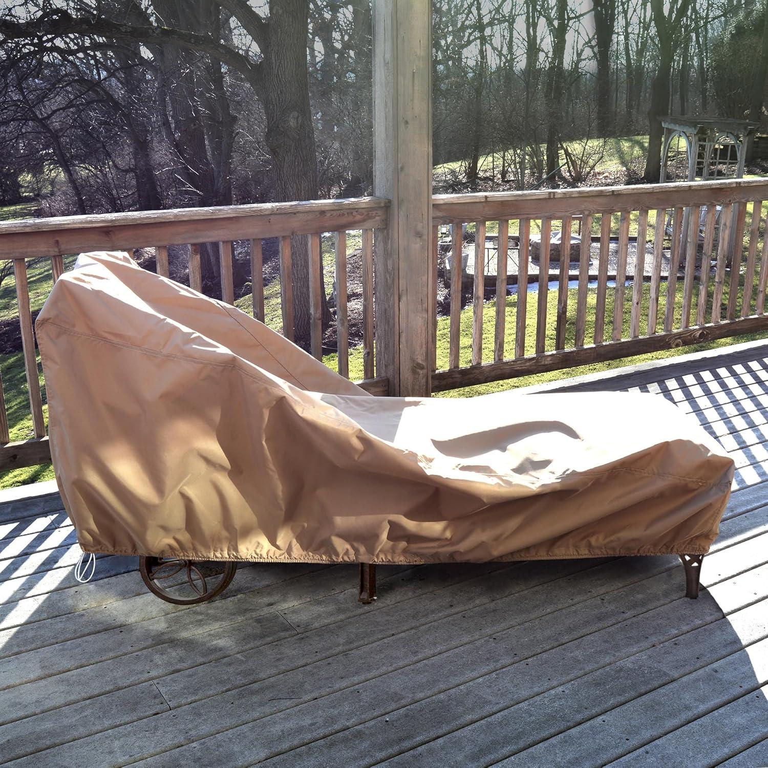 Sandstone All-Weather Protective Chaise Lounge Cover