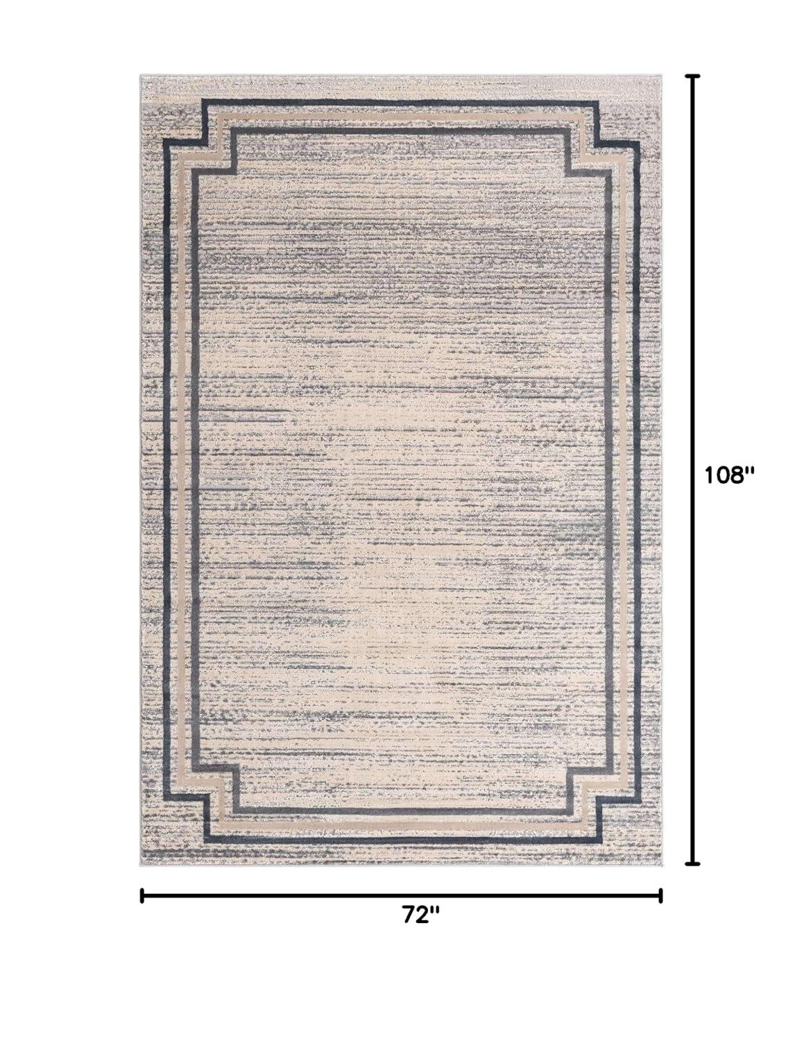 Unique Loom Oasis Collection Area Rug - Fountain (6'  x 9' Rectangle Gray/Ivory)
