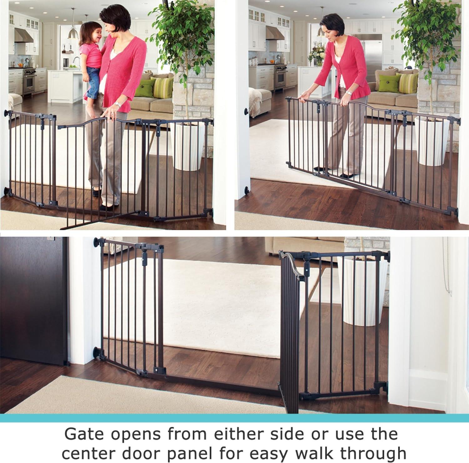 Toddleroo by North States Deluxe Decor Child Safety Gate, 30" Tall, Matte Bronze