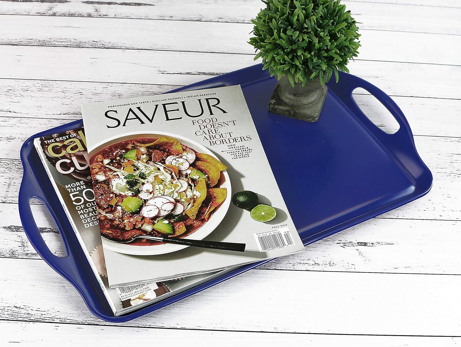 Reston Lloyd Multi-Purpose 18" Rectangle Melamine Plastic Handled Tray