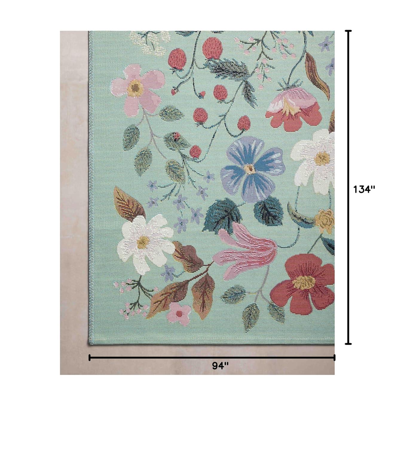 Rifle Paper Co. x Loloi Perennial Mint Indoor / Outdoor Area Rug