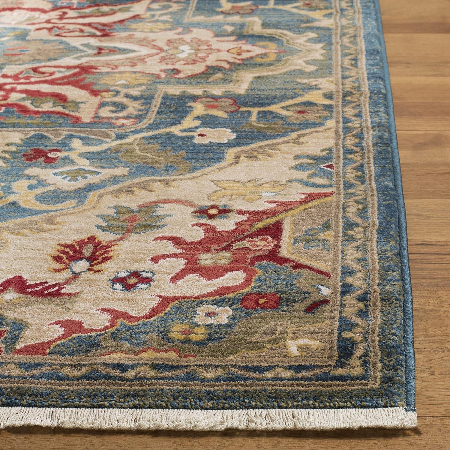 Kashan KSN304 Power Loomed Accent Rug - Blue/Beige - 3'3"x4'10" - Safavieh.