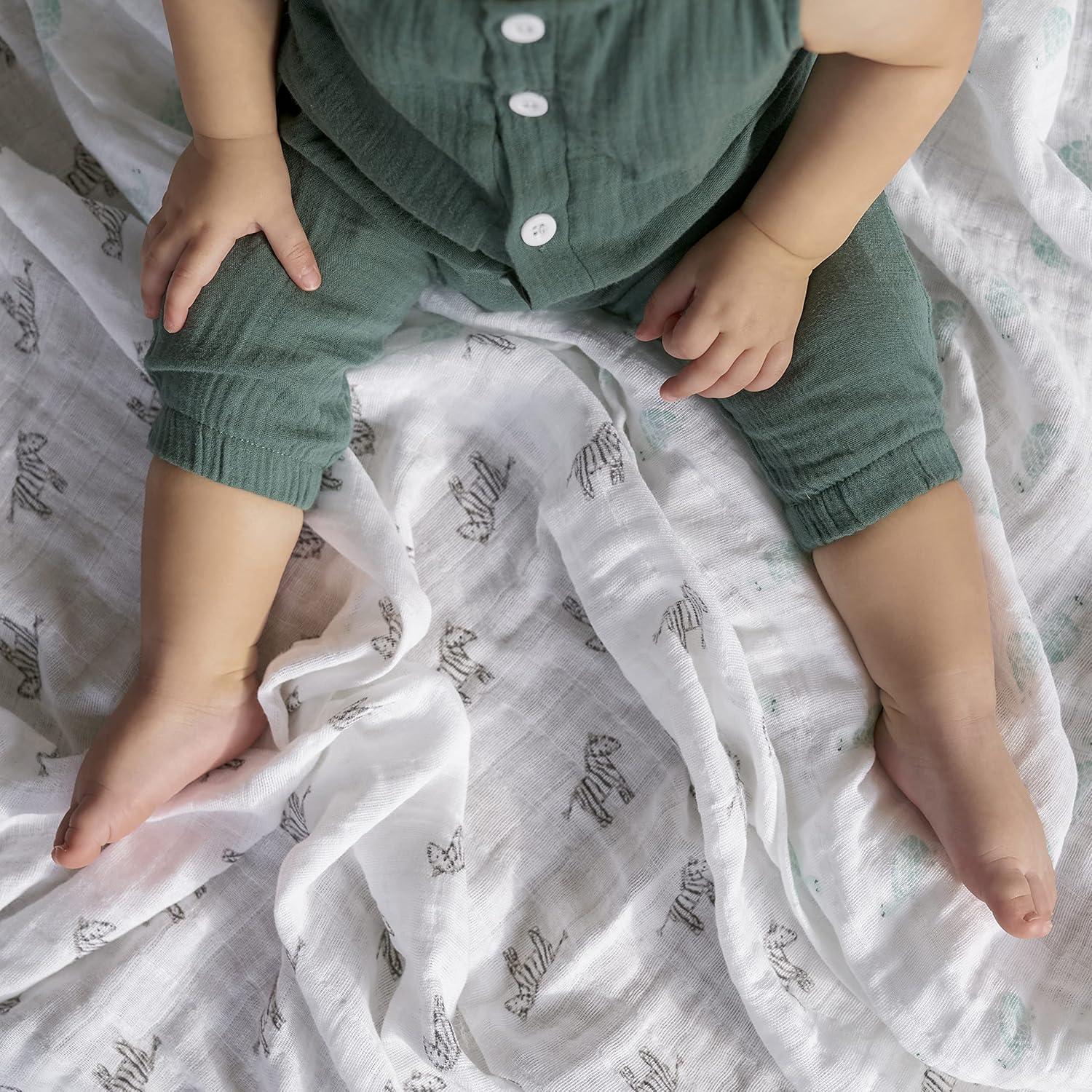 aden + anais Essentials Organic Swaddle Blanket - Animal Kingdom - 4pk