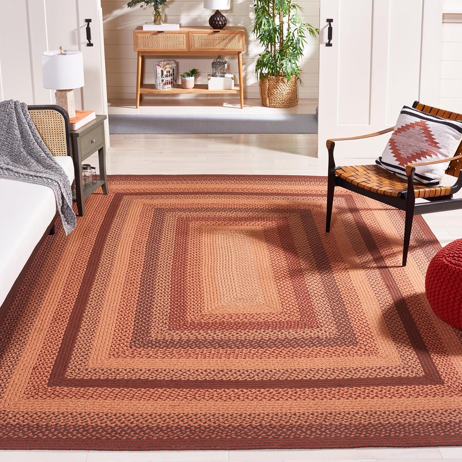 SAFAVIEH Braided Claes Color Bordered Area Rug, Orange/Rust, 8' x 10'