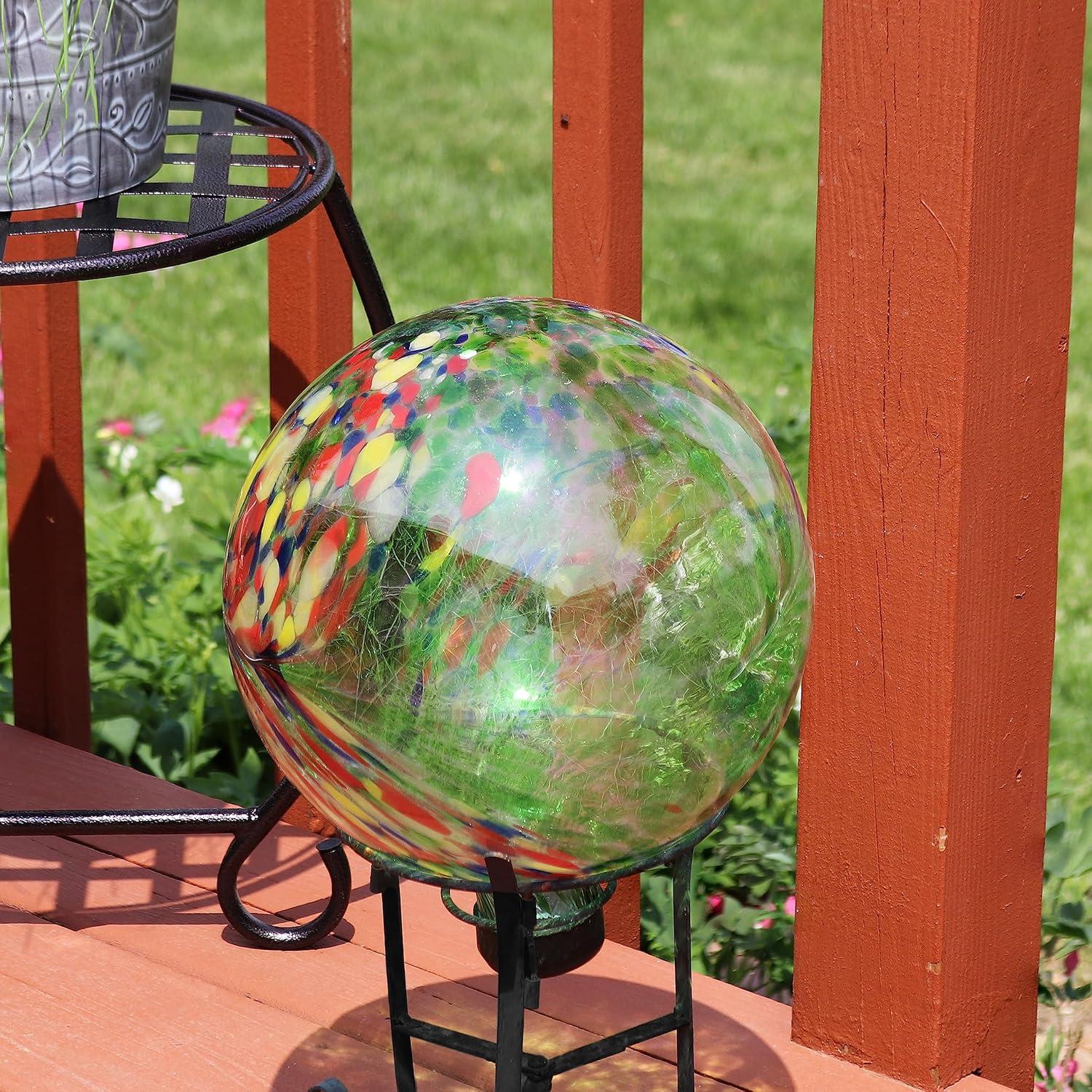 Sunnydaze Indoor/Outdoor Artistic Gazing Globe Glass Garden Ball for Lawn, Patio or Indoors - 10" Diameter