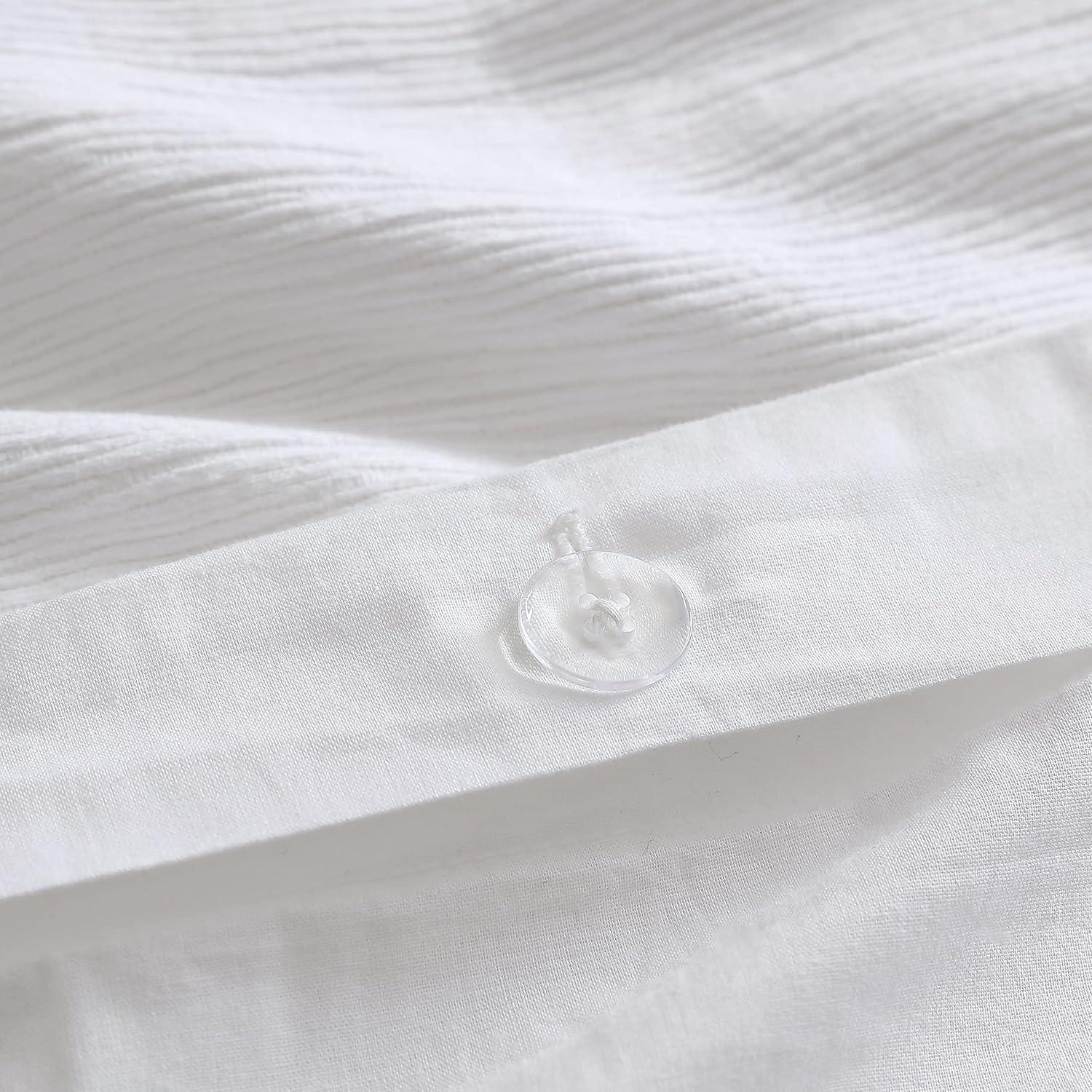 Vera Wang Vera Wang Solid Textured Pleats White Duvet Cover Set