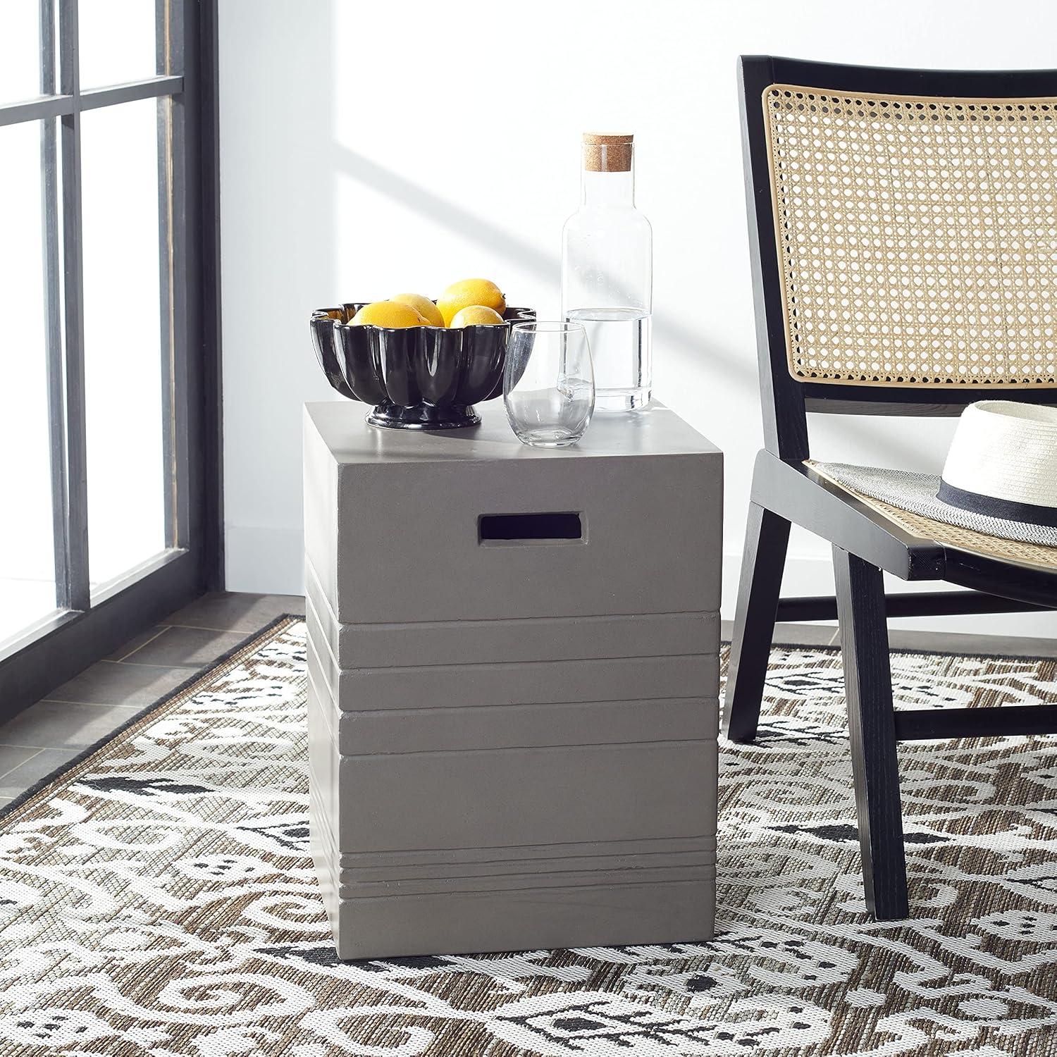 Deidara Dark Grey Concrete Indoor/Outdoor Accent Stool