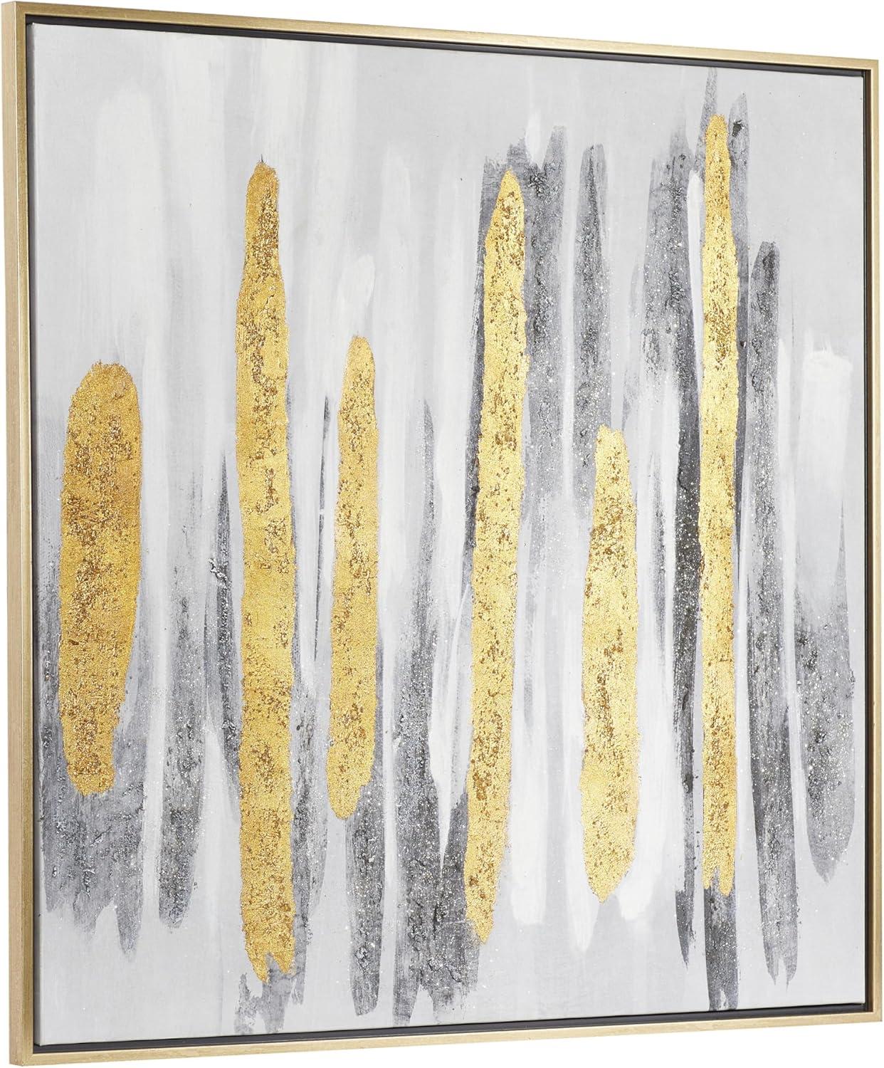 40" x 40" Abstract Framed Wall Art with Gold Frame, by CosmoLiving by Cosmopolitan