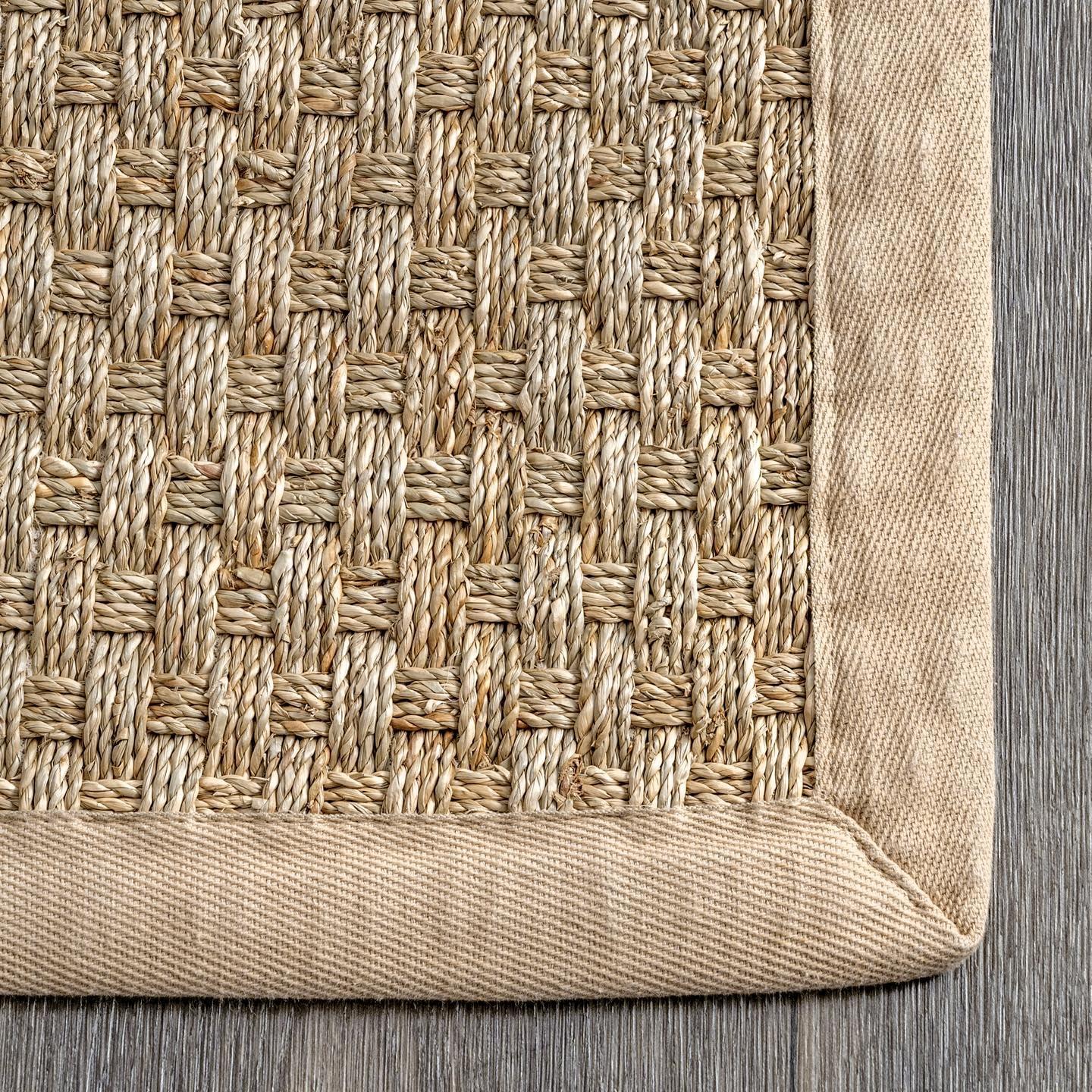 Nuloom Hesse Checker Weave Seagrass Kitchen Runner Indoor Area Rug - Hallway, Entryway, 2' 6" x 6', Natural