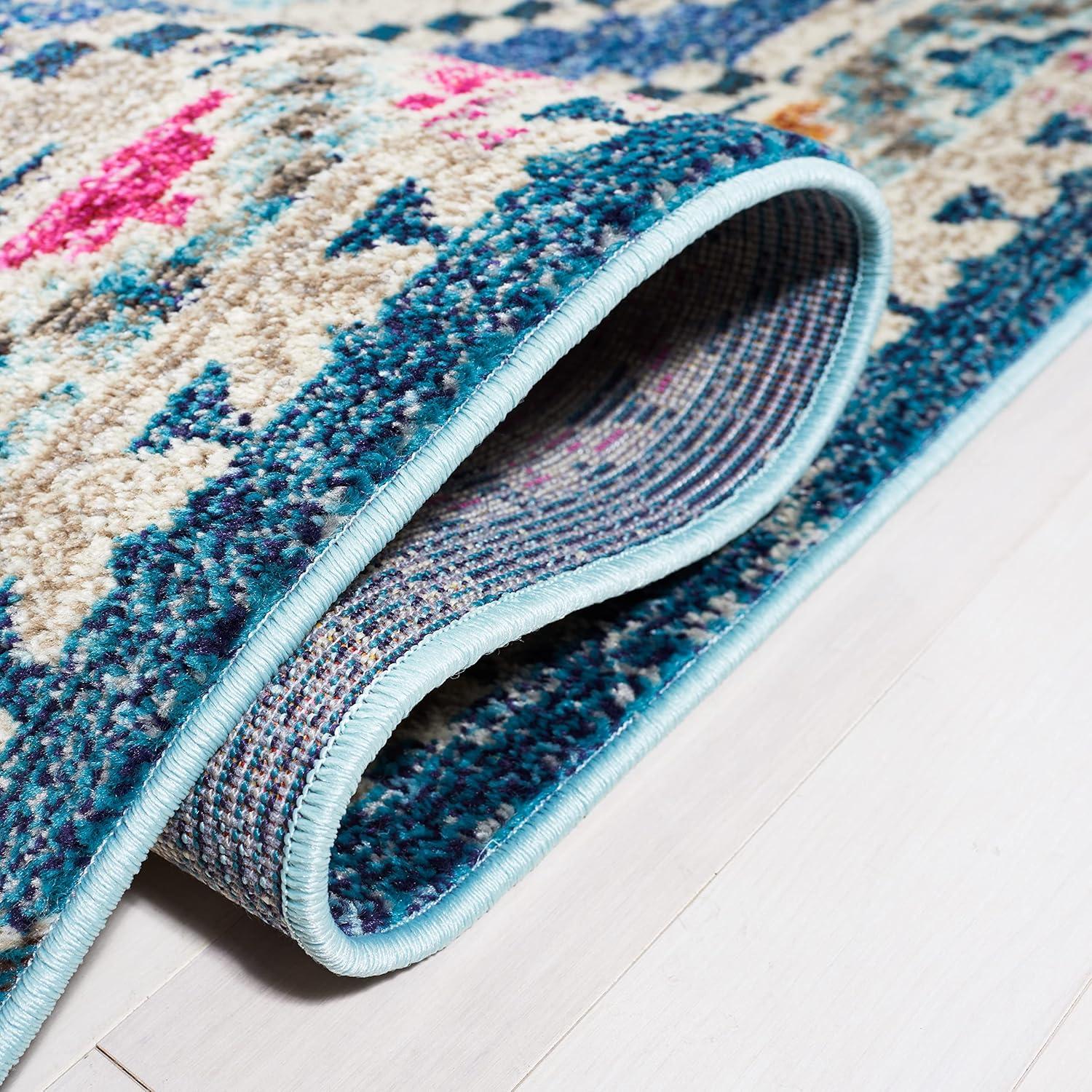 Madison MAD481 Power Loomed Area Rug - Blue/Beige - 5'3"x7'6" - Safavieh.