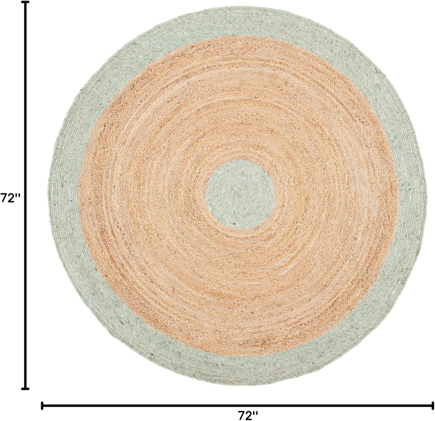 SAFAVIEH Braided Carina Bordered Reversible Area Rug, Sage/Gold, 6' x 6' Round