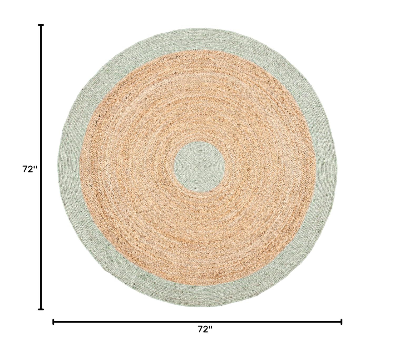 SAFAVIEH Braided Carina Bordered Reversible Area Rug, Sage/Gold, 6' x 6' Round