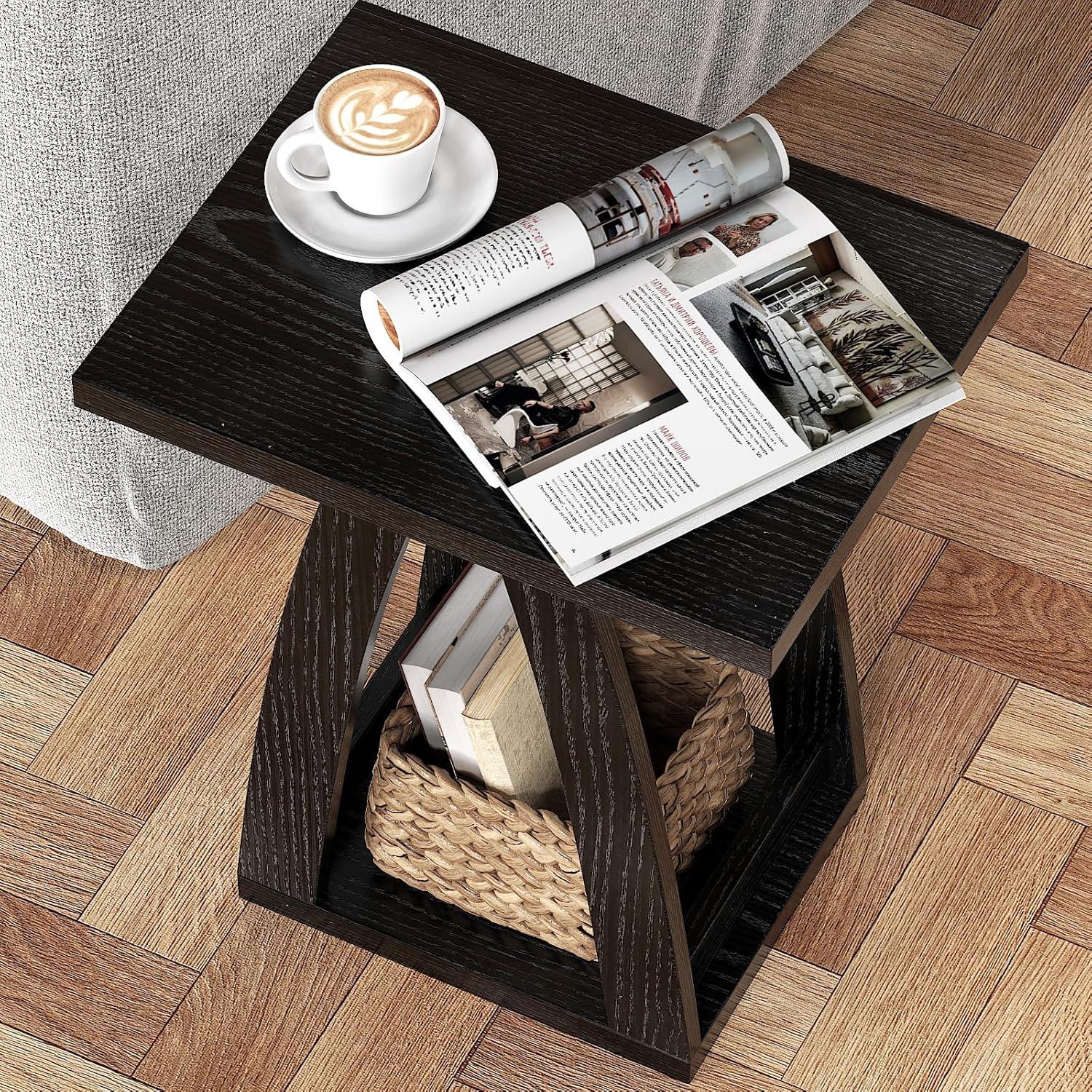 Latitude Run® End Table Set Of 2, Side Table, Nightstand, Sofa Side Table With Shelf, Modern End Table For Living Room, Bedroom