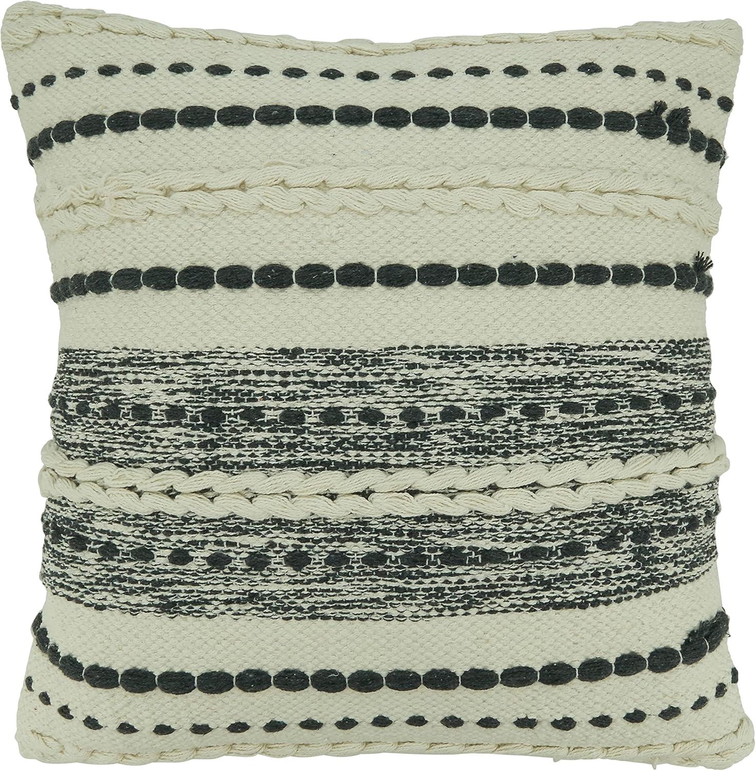 Saro Meir Design Striped Cotton Throw Pillow