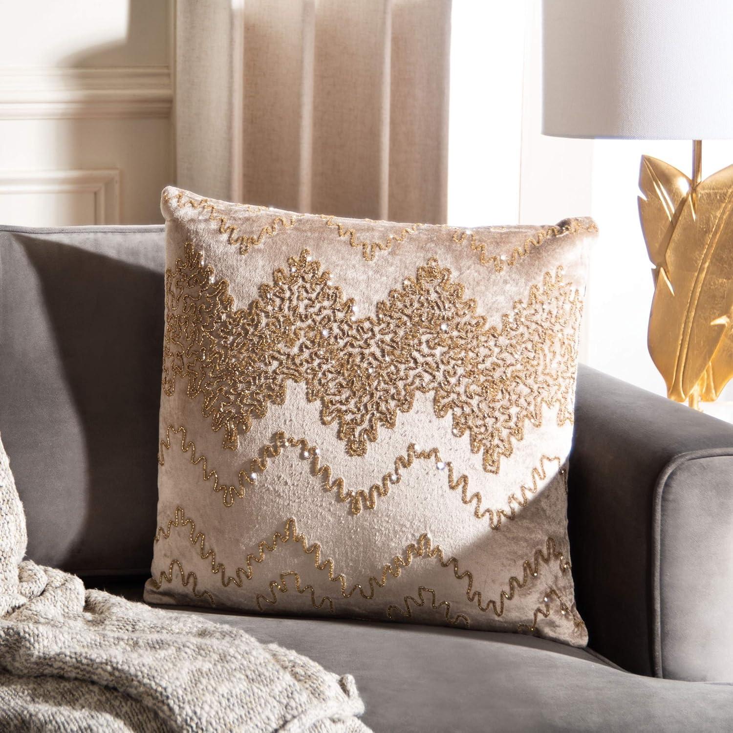 Laken Embroidered Velvet Throw Pillow