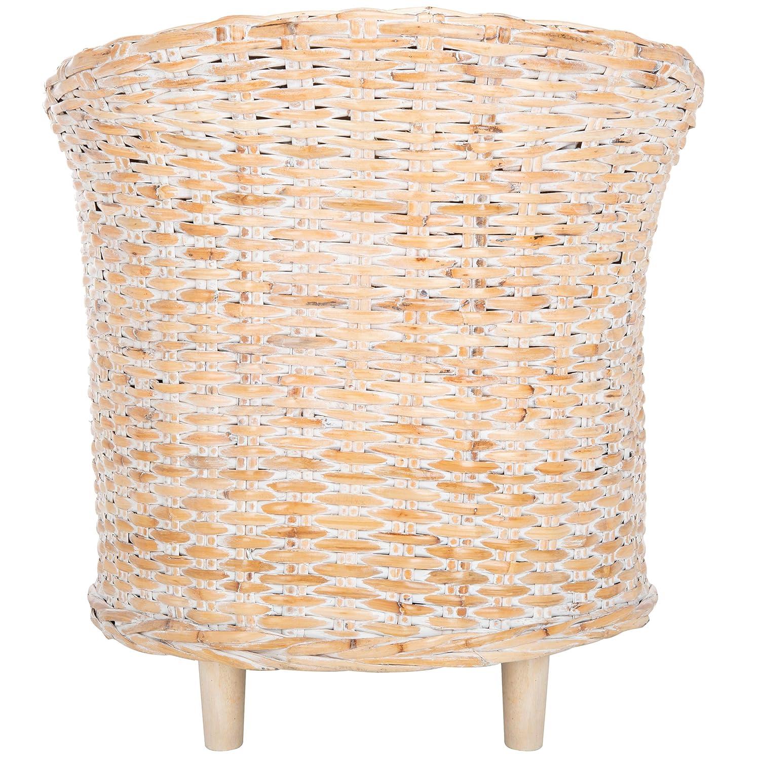 Omni Barrel Chair - FOX6501 - White/White Washed - Safavieh