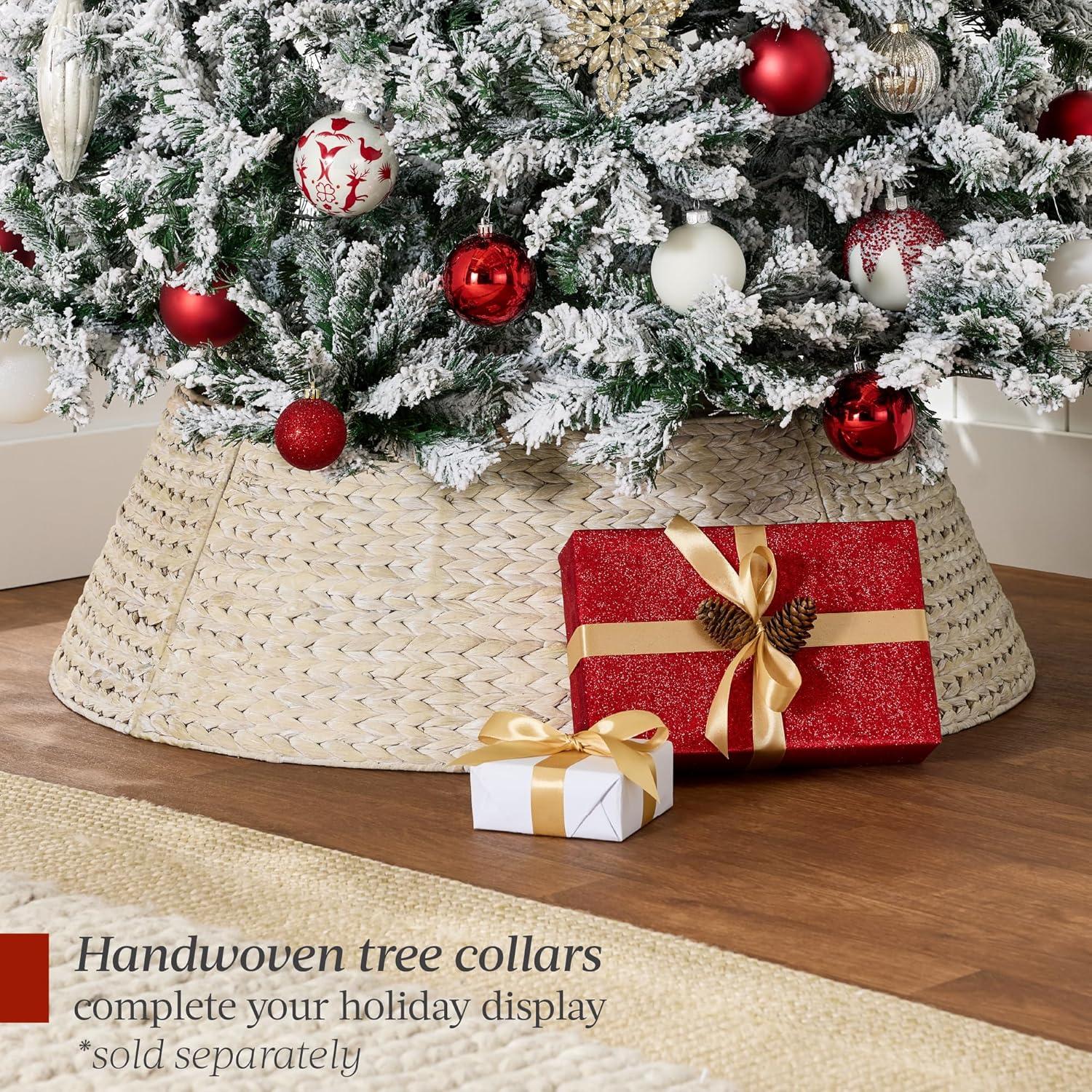 Best Choice Products 4.5ft Snow Flocked Christmas Tree, Premium Holiday Pine Branches, Foldable Metal Base