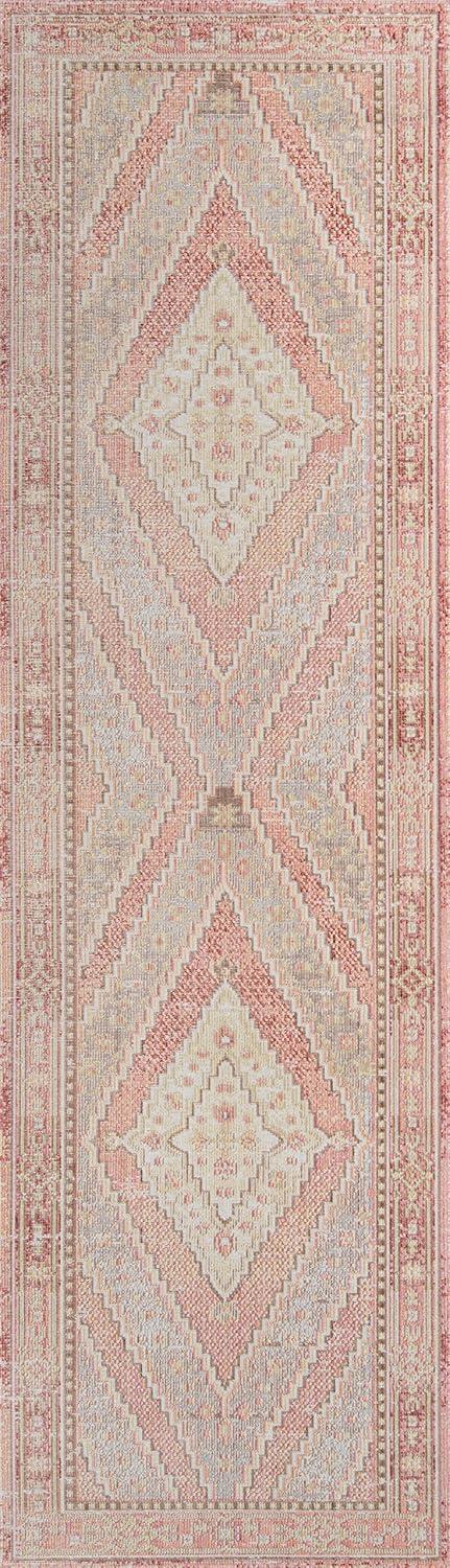 2'x3' Shapes Geometric Loomed Accent Rug Pink - Momeni: Modern Indoor Low Pile Polyester Rectangle Rug