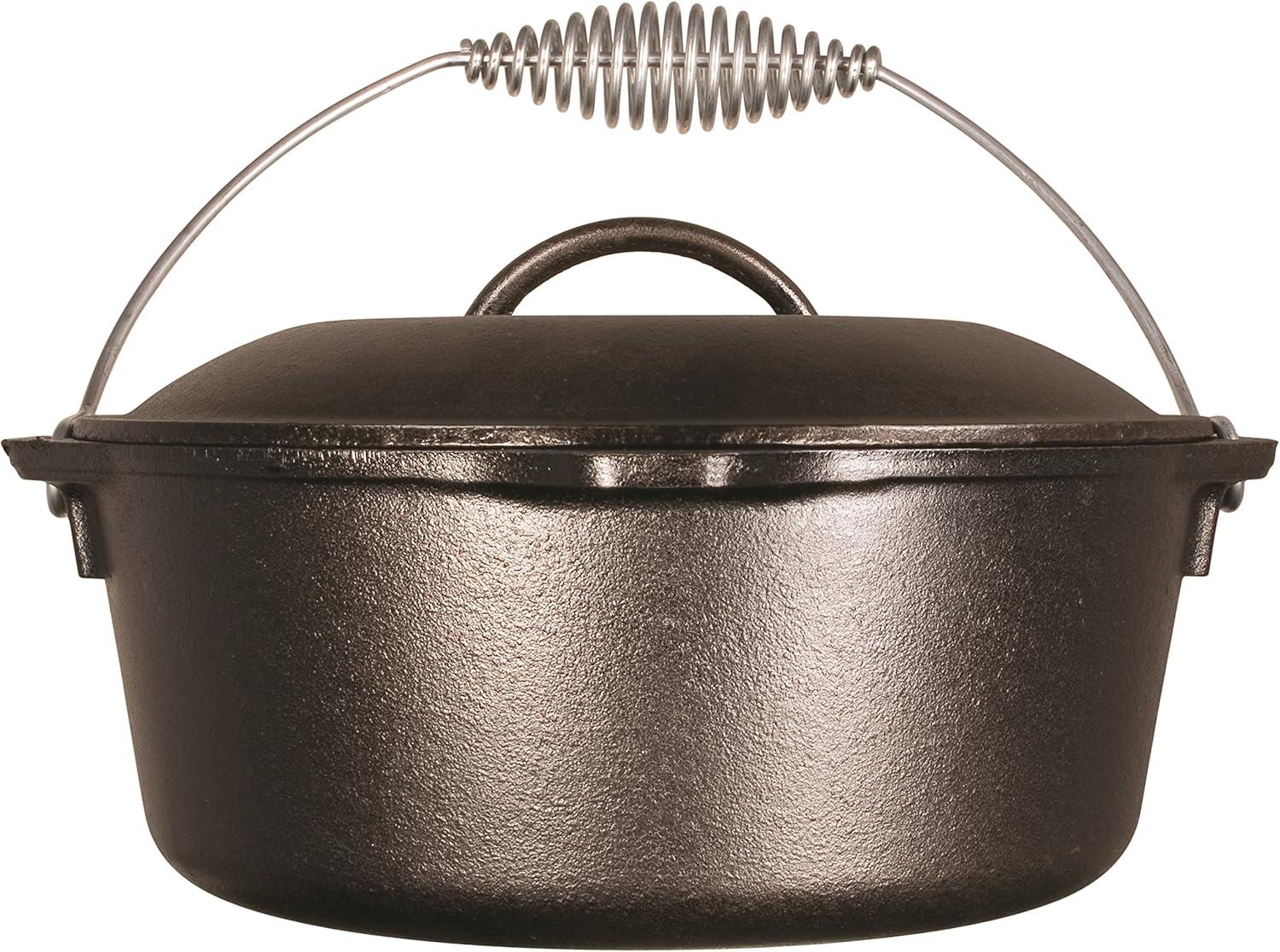 Lodge Cast Iron 5 Quart Seasoned Dutch Oven with Bail Handle