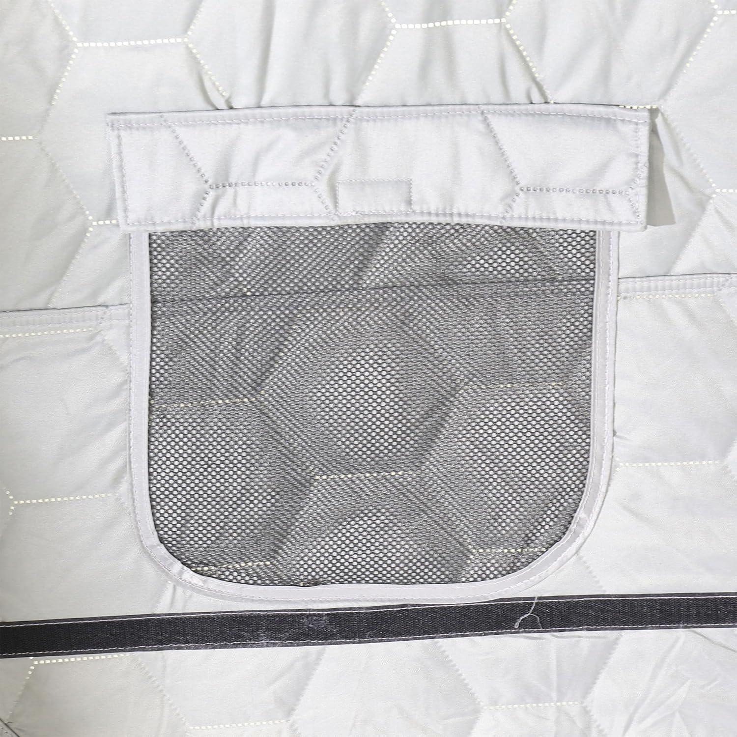 CLAM 14471 Portable 4 to 6 Person 9 Foot Jason Mitchell X5000 Ice Fishing Angler Thermal Hub Shelter Tent with Anchors, Tie Ropes, and Carrying Bag