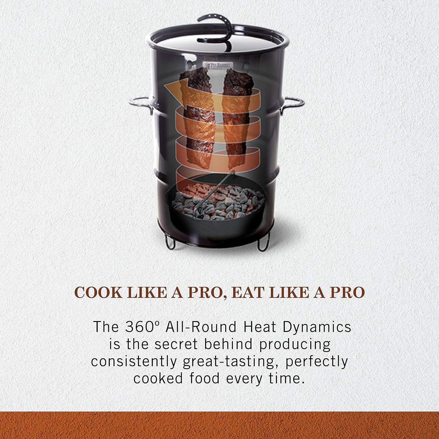 Pit Barrel Cooker Junior Package - 14 Inch Drum Smoker | Porcelain Coated Steel Drum BBQ Grill