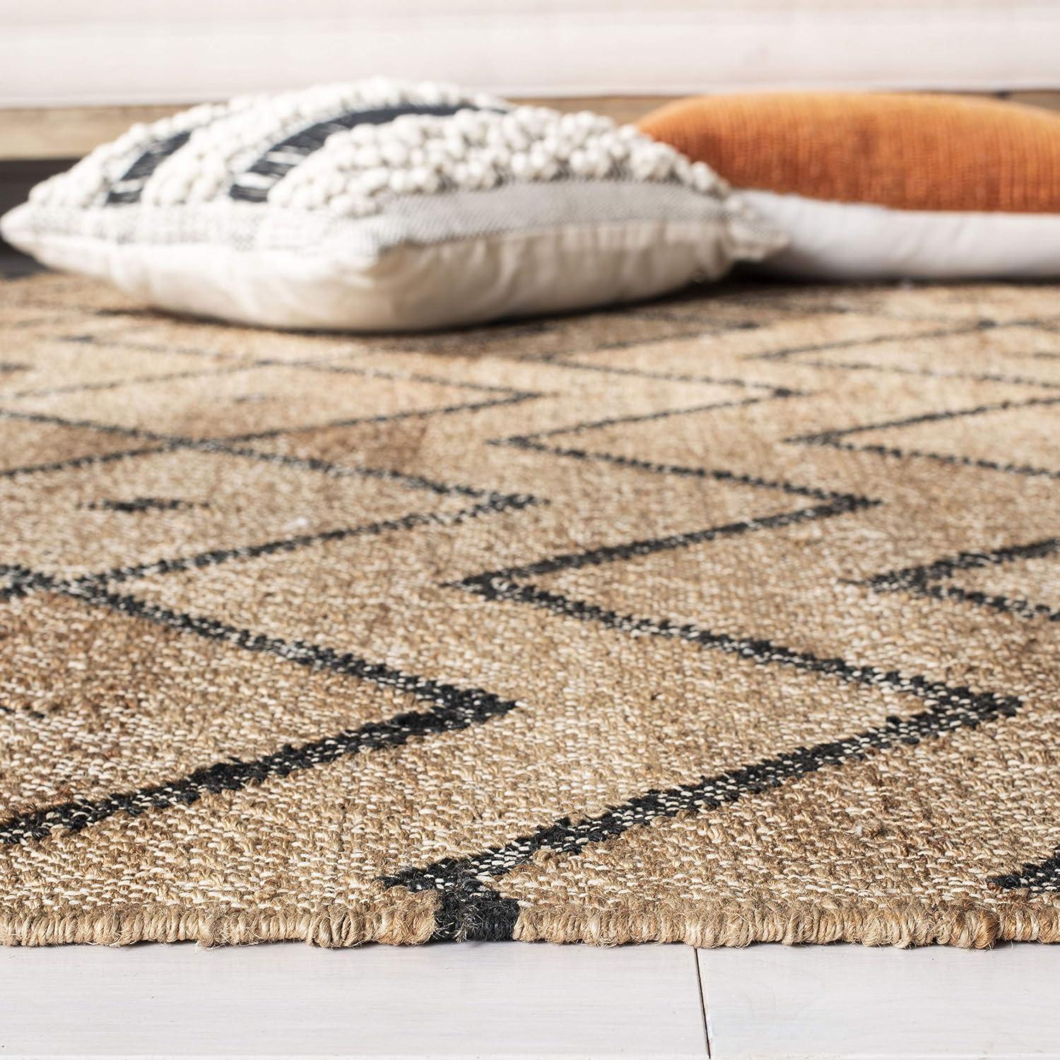 SAFAVIEH Kilim Wesley Geometric Area Rug, Natural/Charcoal, 9' x 12'