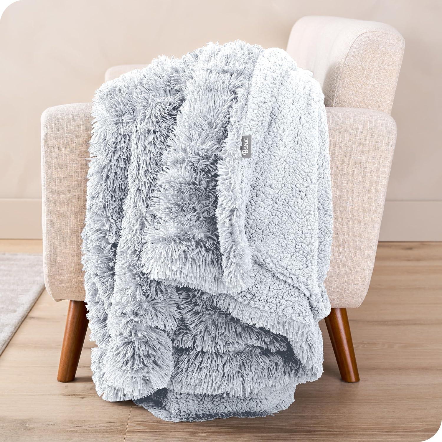 Bare Home Shaggy Faux Fur Sherpa Blanket