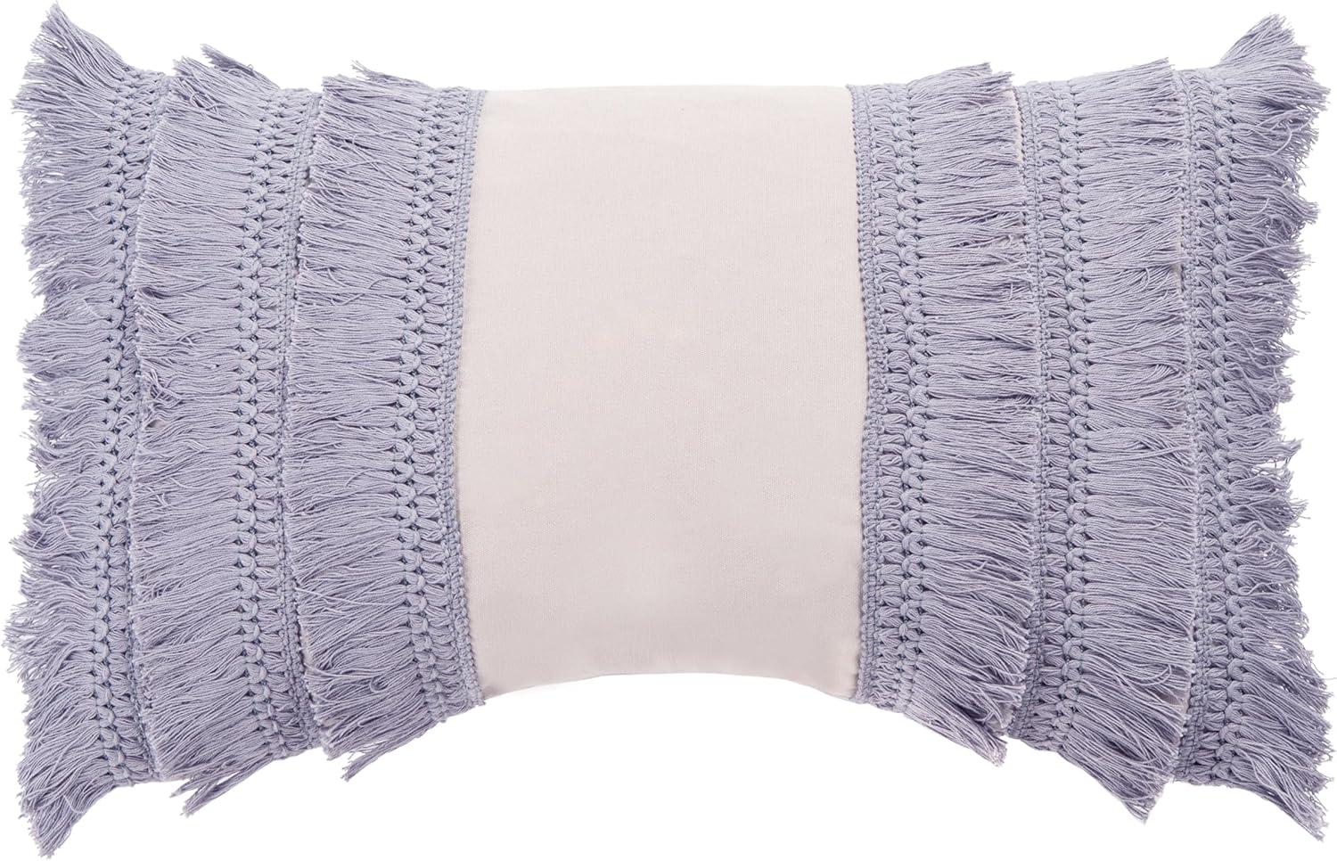 Grema Fringed Cotton Reversible Throw Pillow