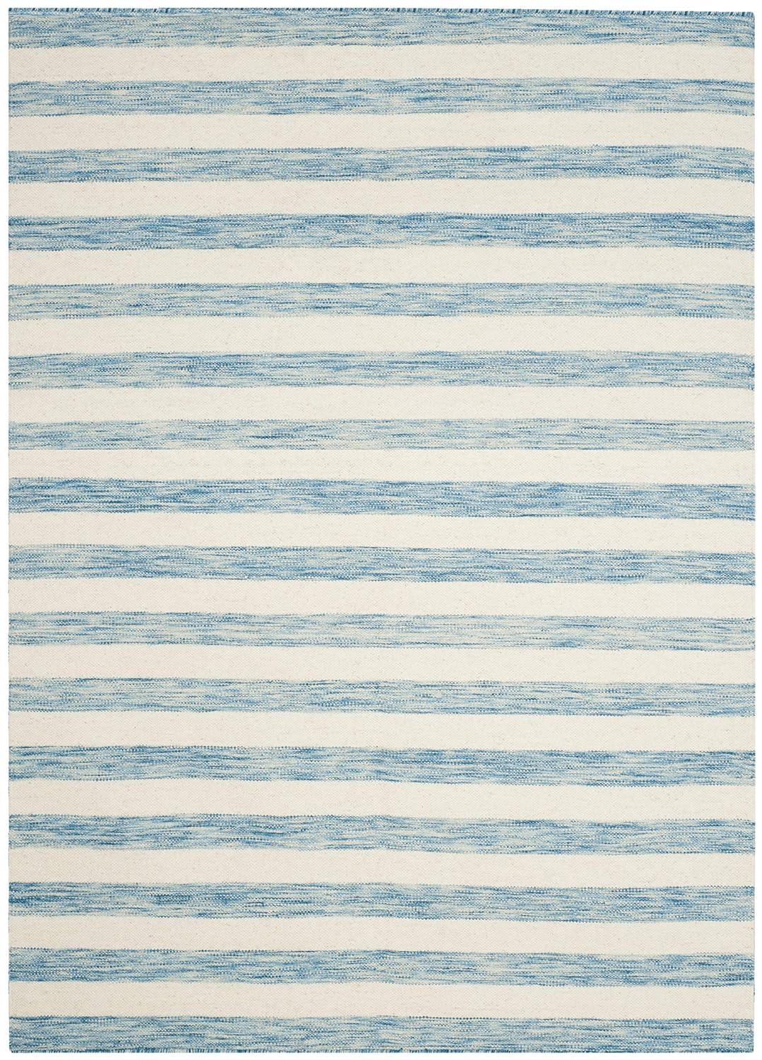 Dhurries DHU575 Hand Woven Area Rug - Aqua/Ivory - 3'x5' - Safavieh.