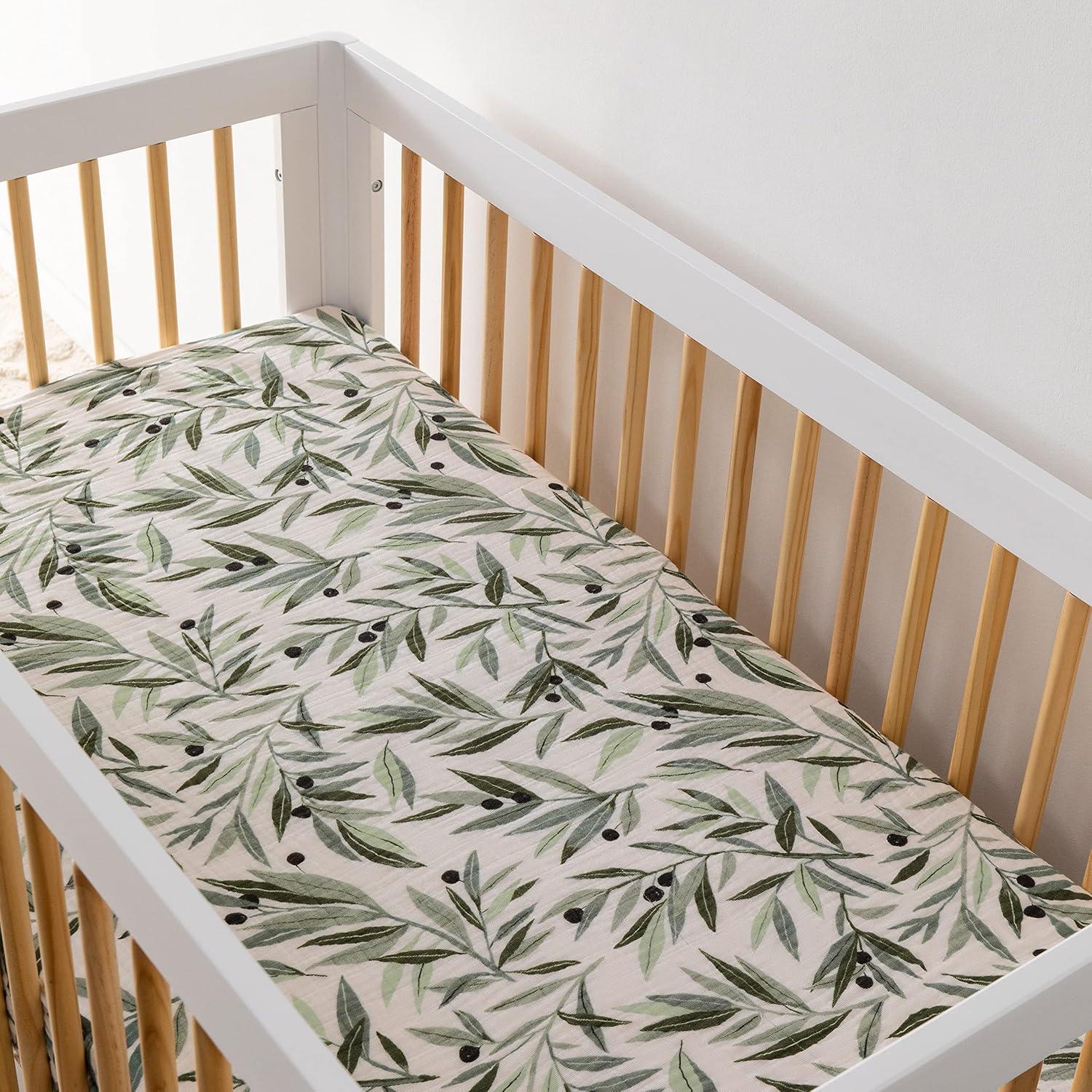 Olive Branches Fitted Crib Sheet