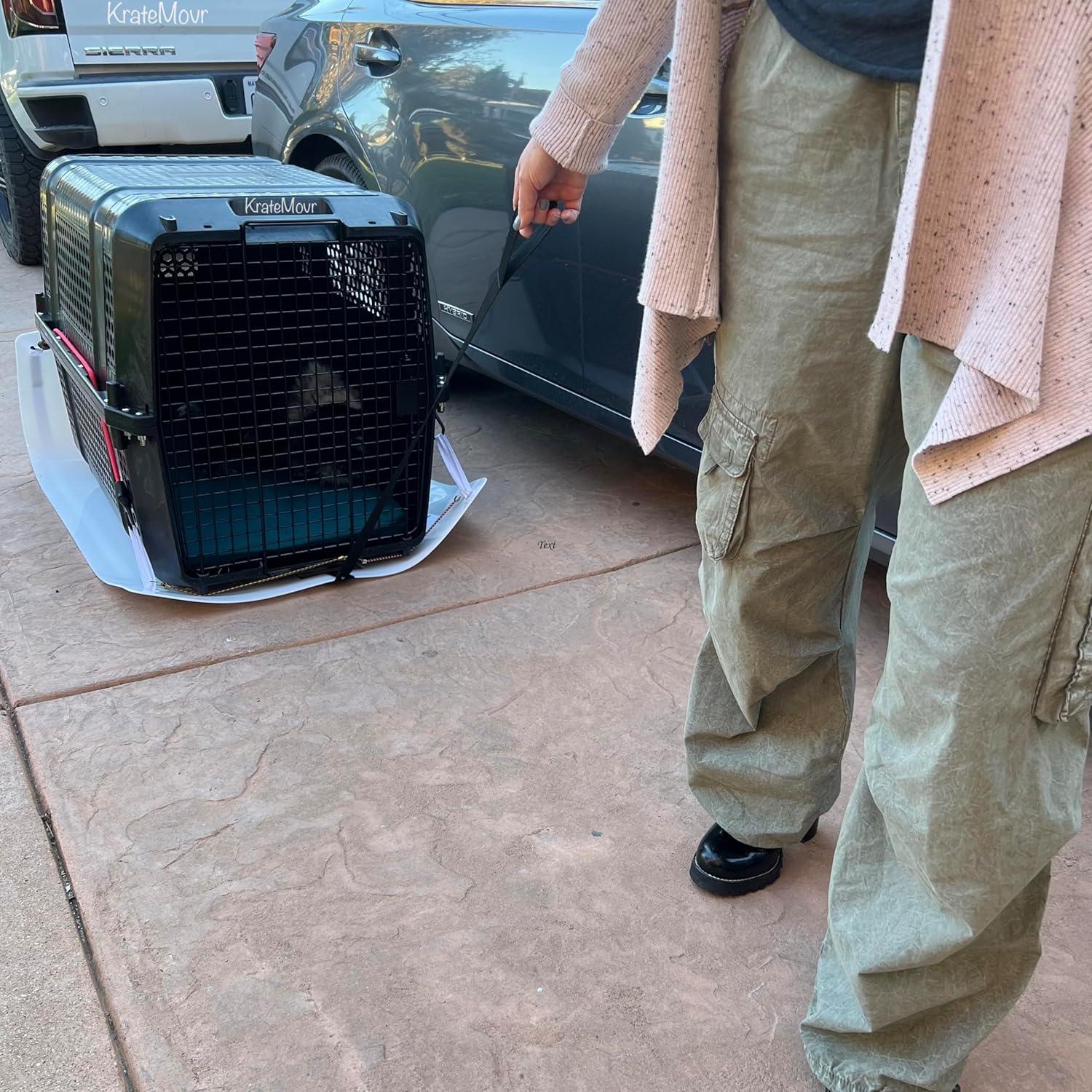 White Plastic Pet Crate and Tank Moving Mat