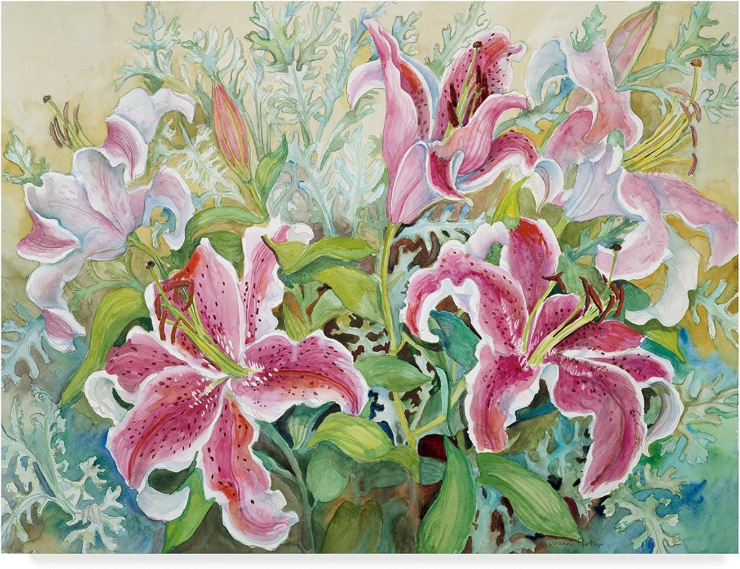Trademark Fine Art Joanne Porter " Stargazer Lilies " by Joanne Porter