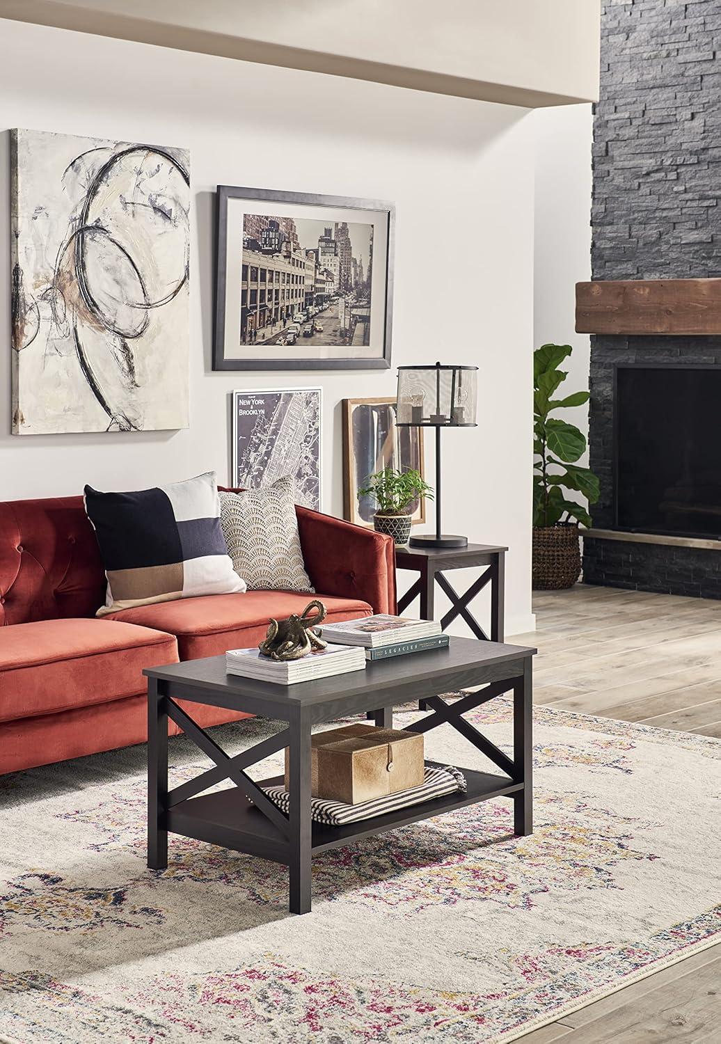 ClosetMaid X-Frame Furniture Two-Tier Coffee Table with Shelf