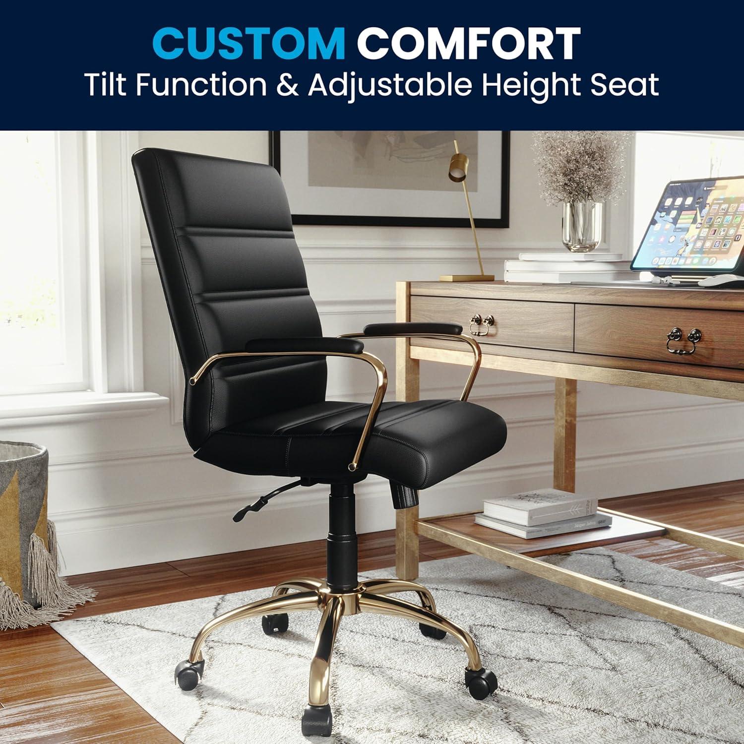 Flash Furniture Mid-Back Executive Swivel Office Chair with Metal Frame and Arms