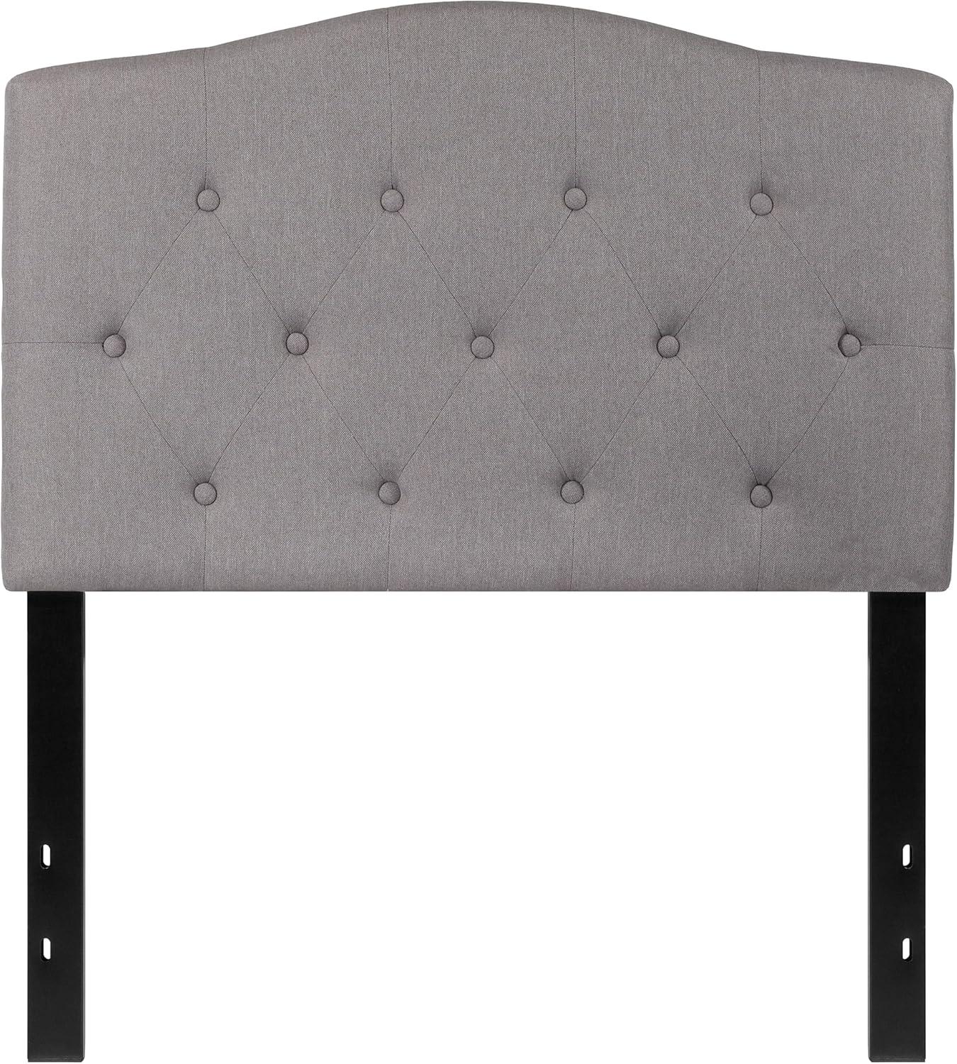 Flash Furniture Cambridge Tufted Upholstered Twin Size Headboard in Light Gray Fabric